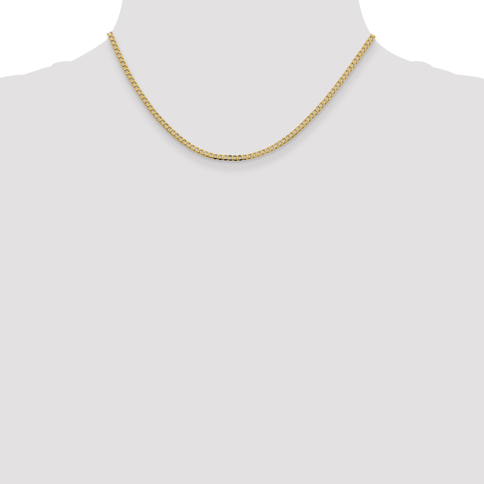 14k 2.3mm Flat Beveled Curb Chain
