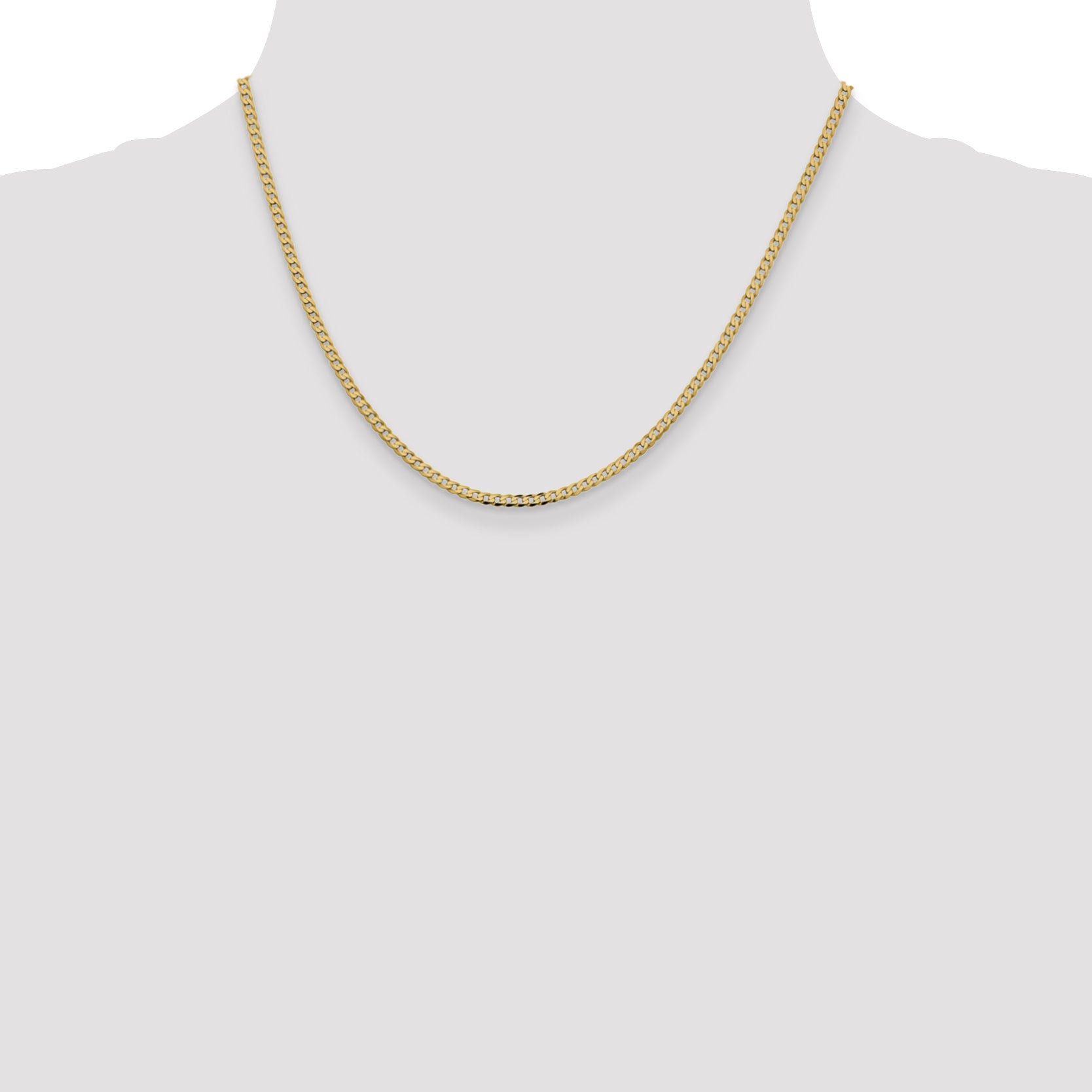 14k 2.3mm Flat Beveled Curb Chain