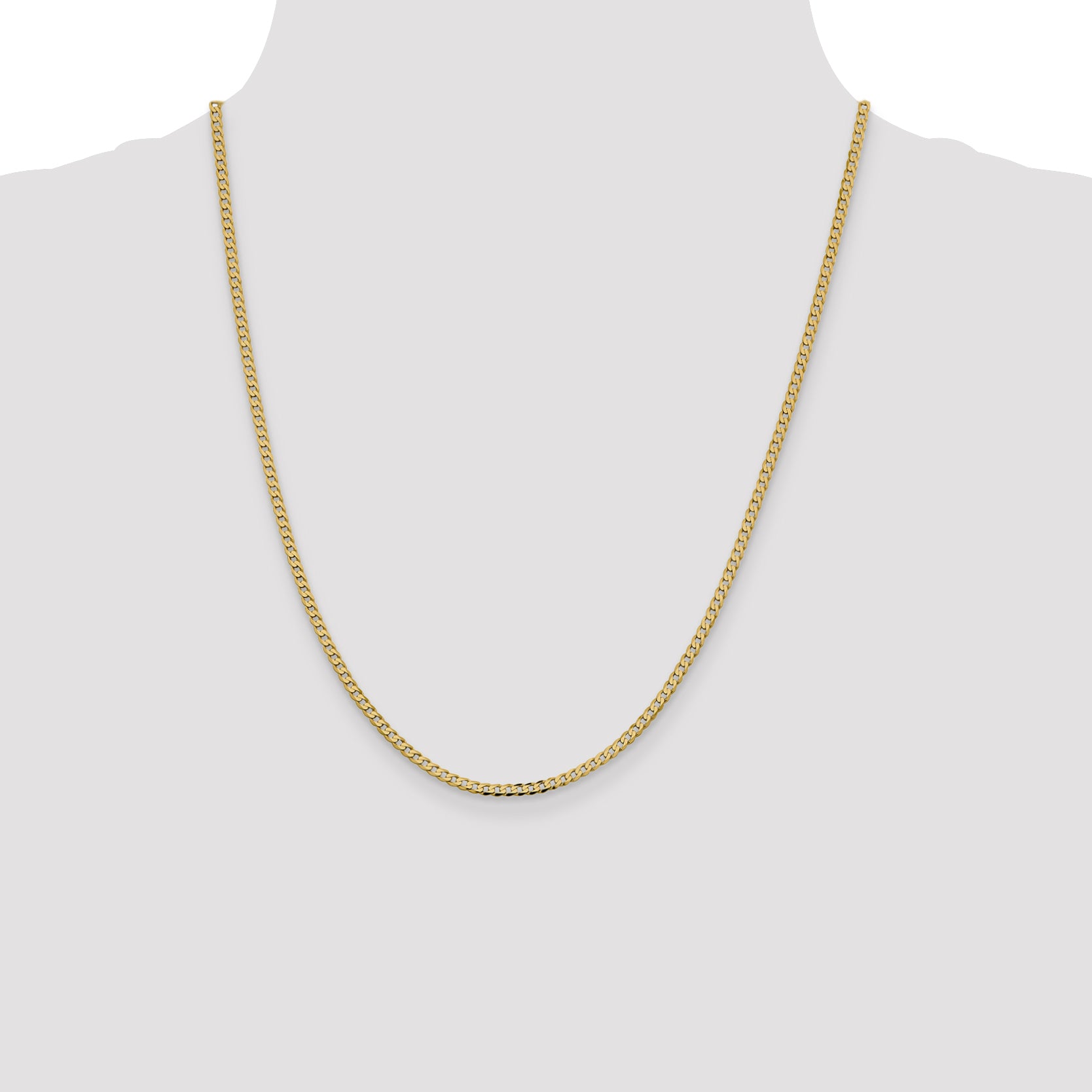 14k 2.3mm Flat Beveled Curb Chain