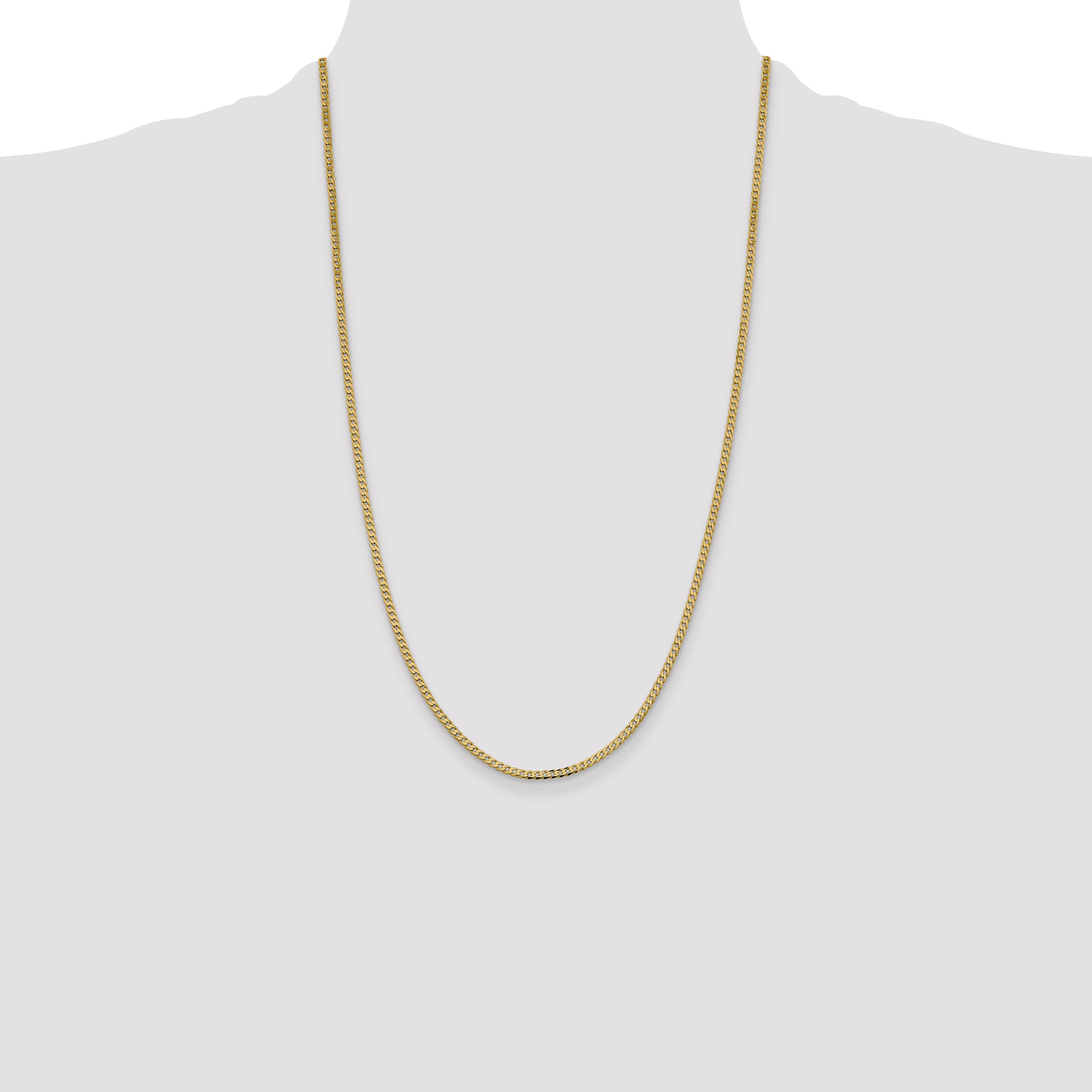 14k 2.3mm Flat Beveled Curb Chain
