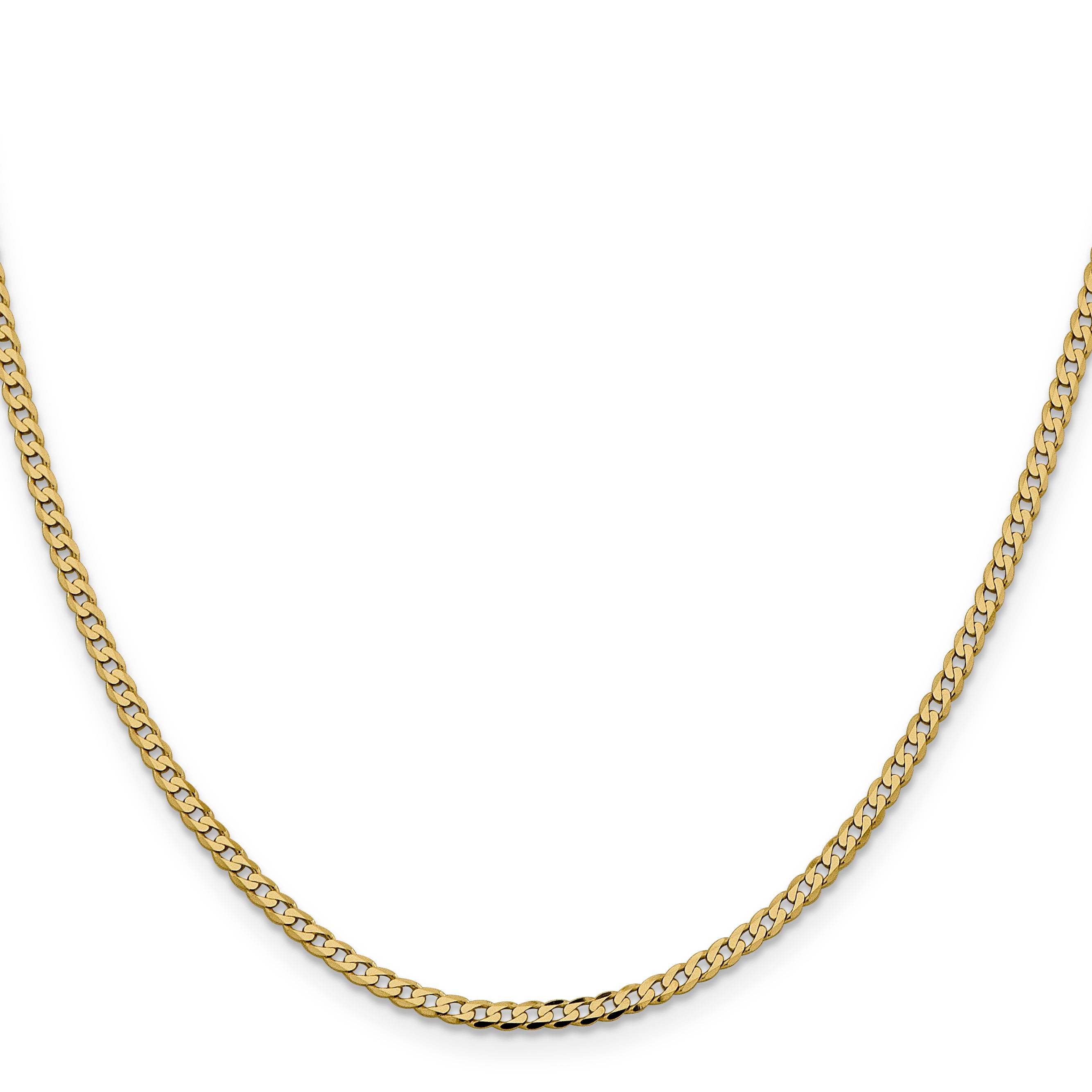 14k 2.3mm Flat Beveled Curb Chain