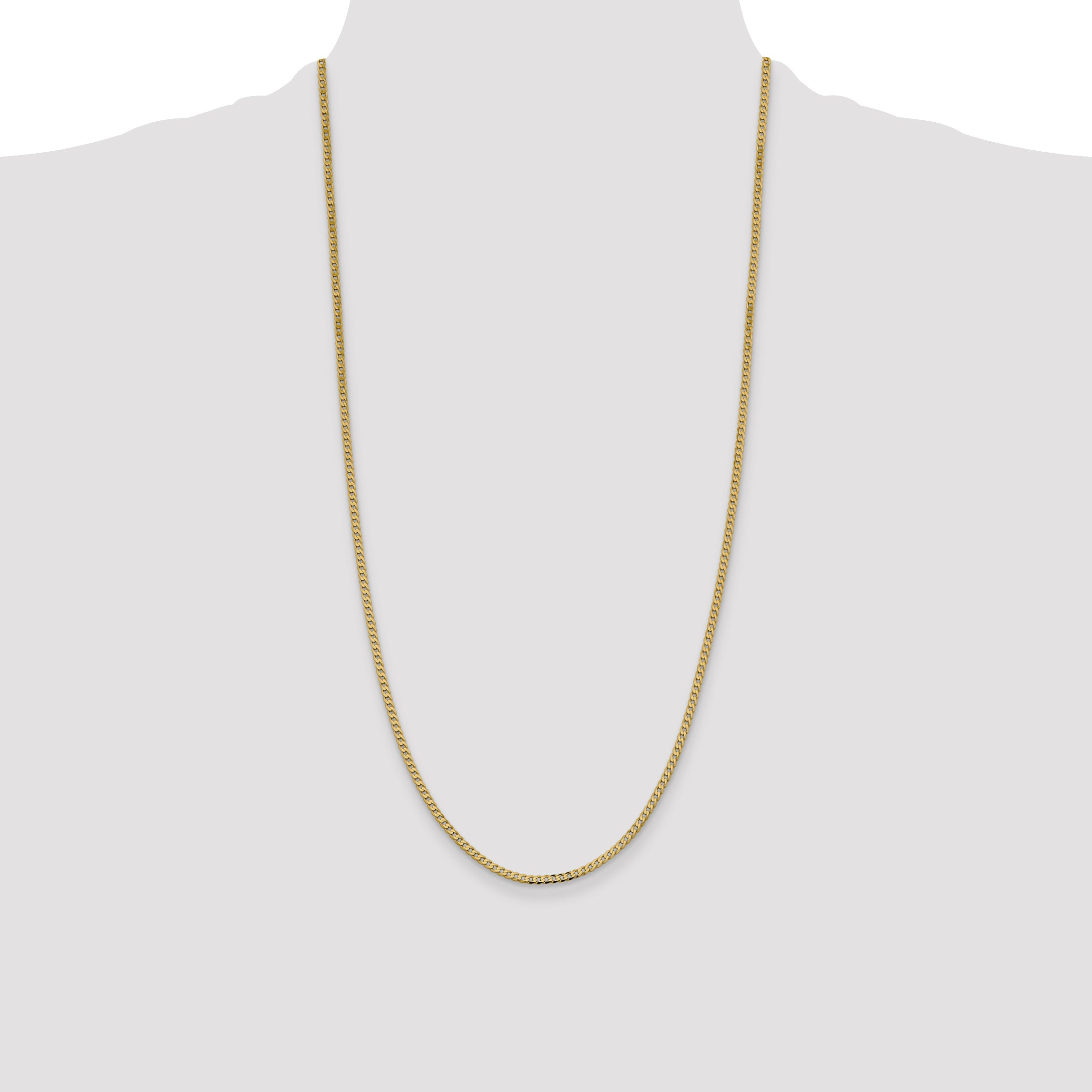 14k 2.3mm Flat Beveled Curb Chain