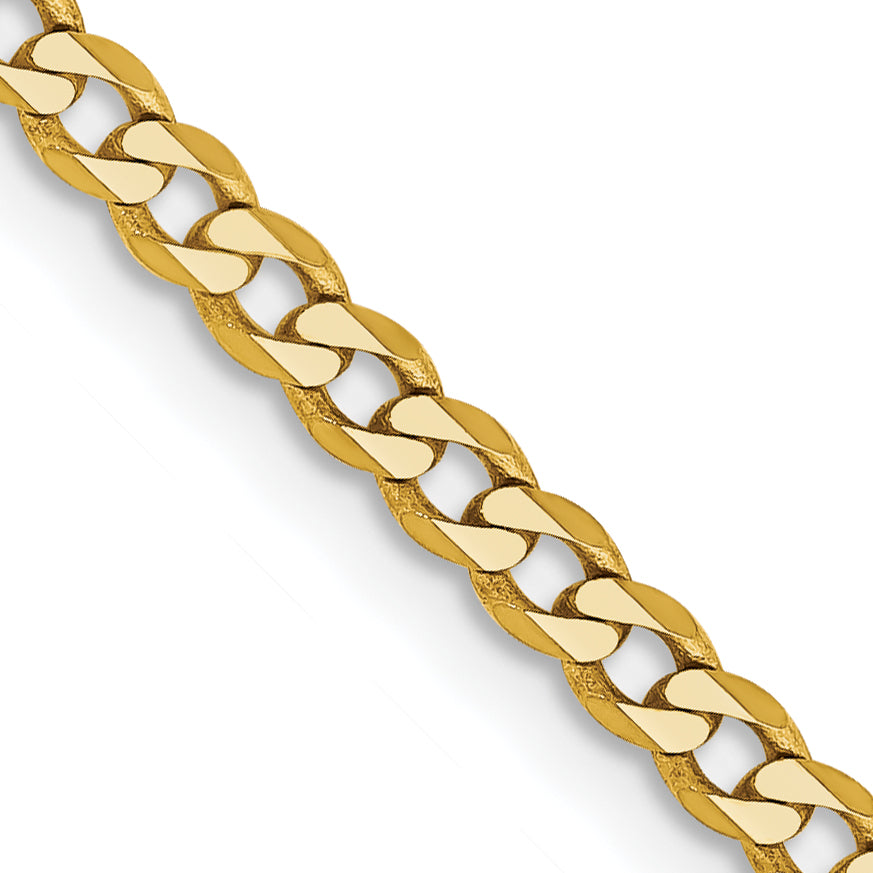 14k 2.3mm Flat Beveled Curb Chain