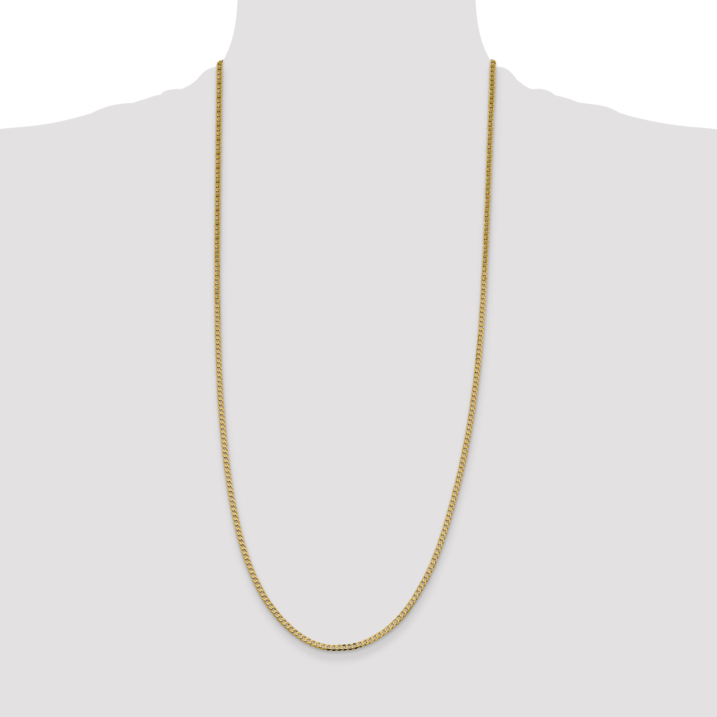 14k 2.3mm Flat Beveled Curb Chain