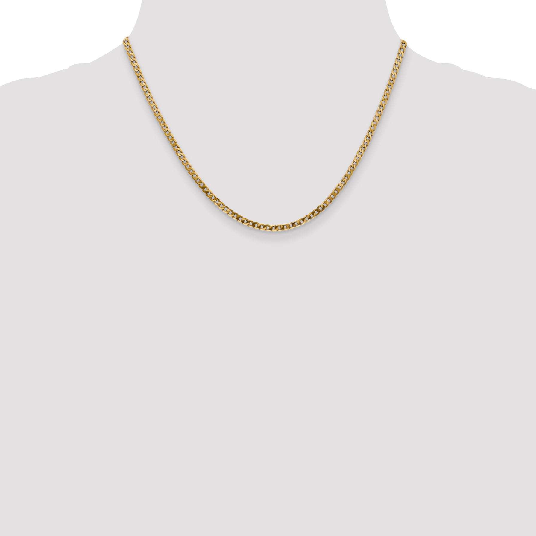 14k 2.9mm Flat Beveled Curb Chain
