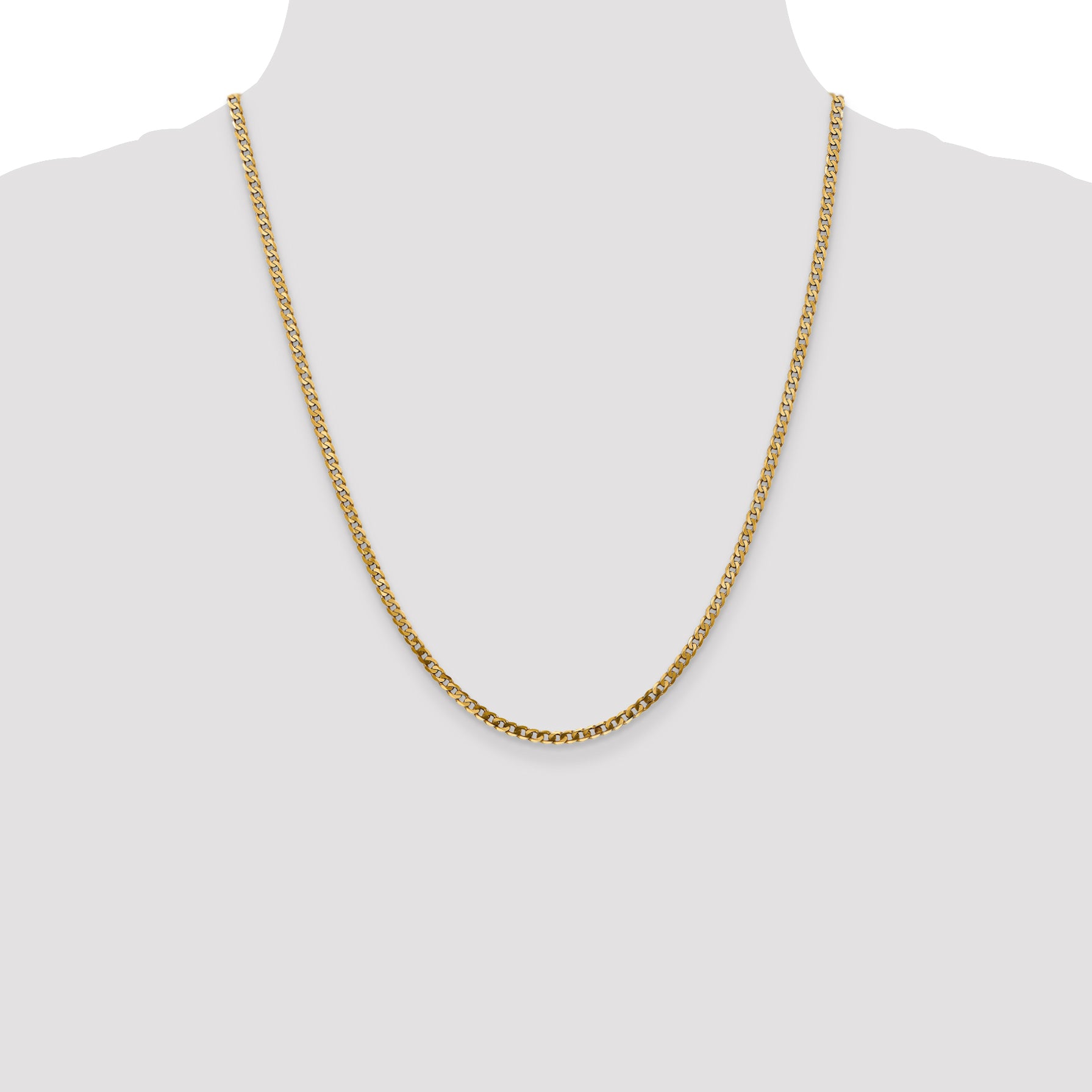 14k 2.9mm Flat Beveled Curb Chain