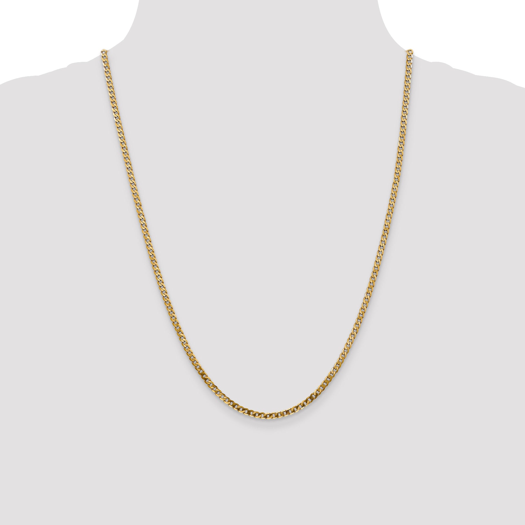 14k 2.9mm Flat Beveled Curb Chain