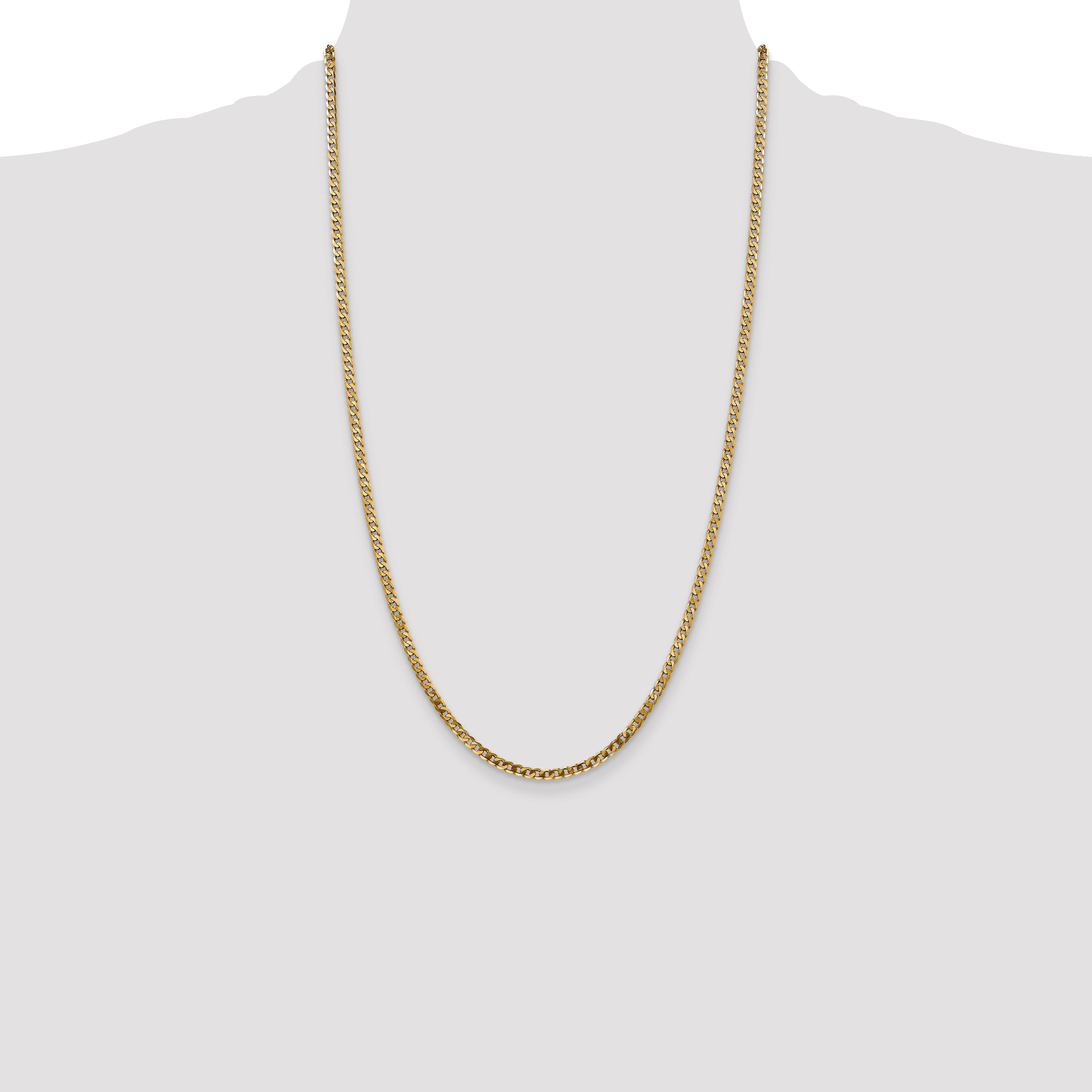 14k 2.9mm Flat Beveled Curb Chain