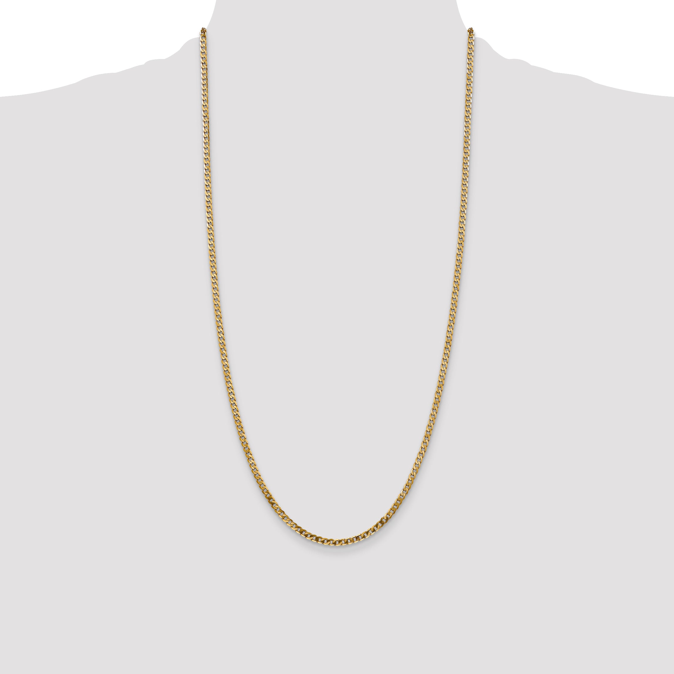14k 2.9mm Flat Beveled Curb Chain