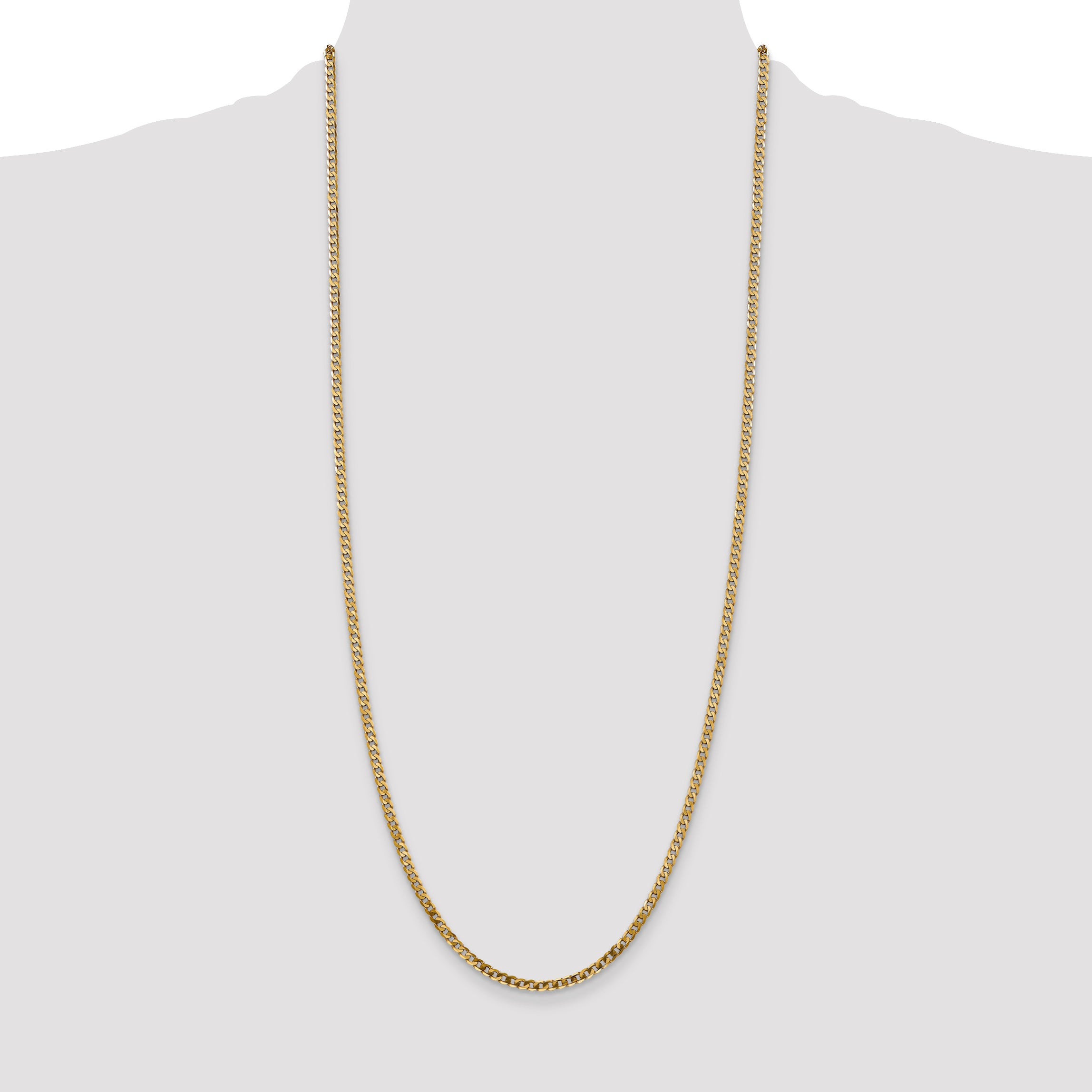 14k 2.9mm Flat Beveled Curb Chain