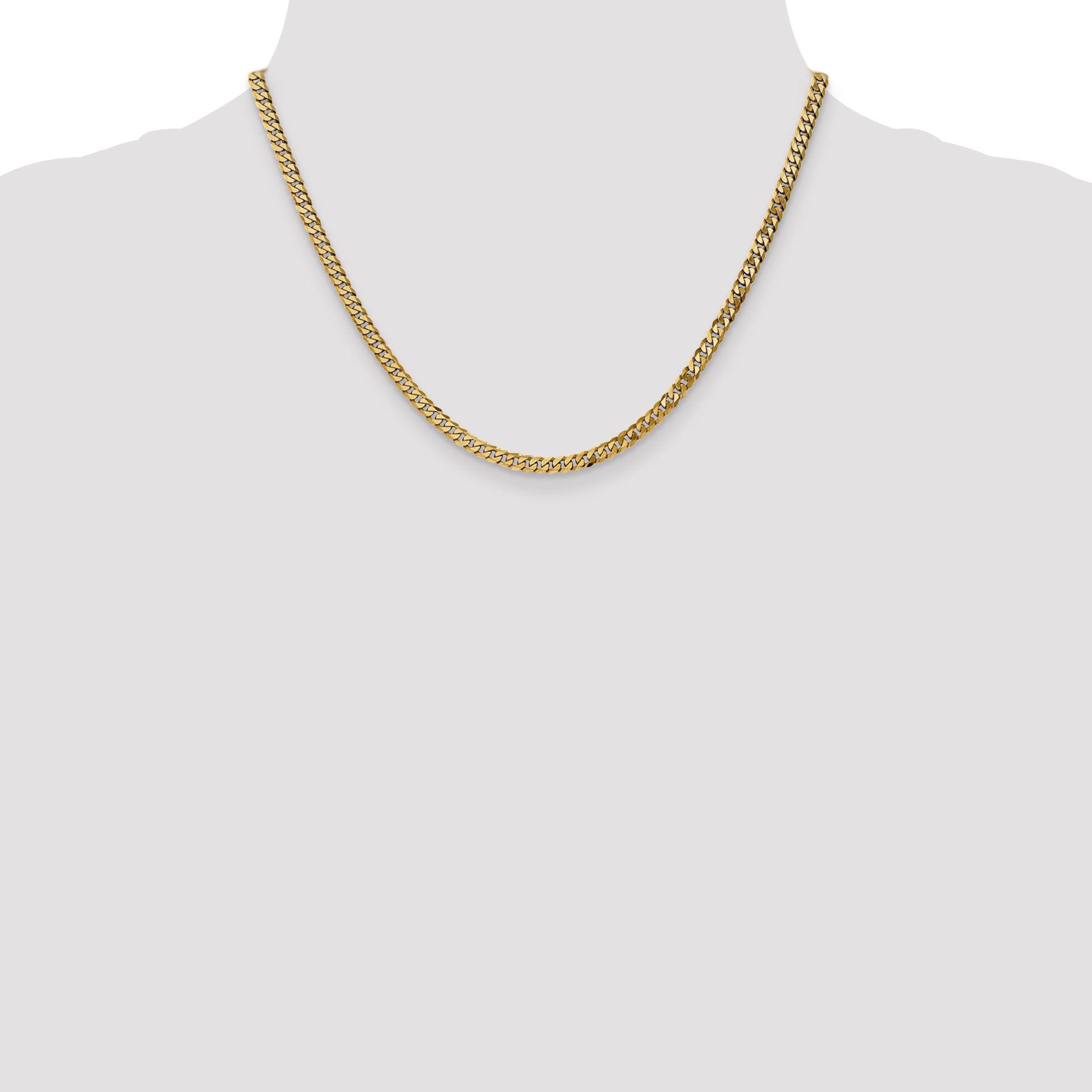 14k 3.9mm Flat Beveled Curb Chain