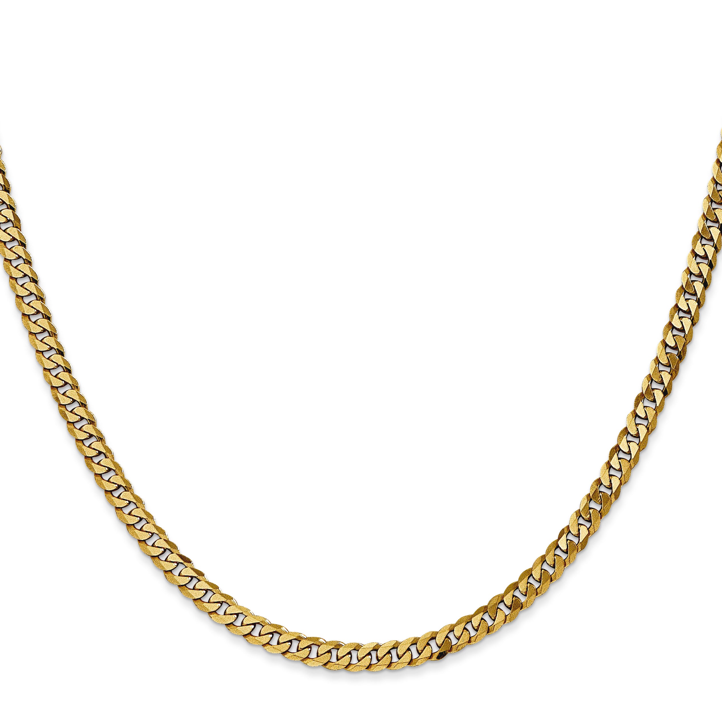 14k 3.9mm Flat Beveled Curb Chain