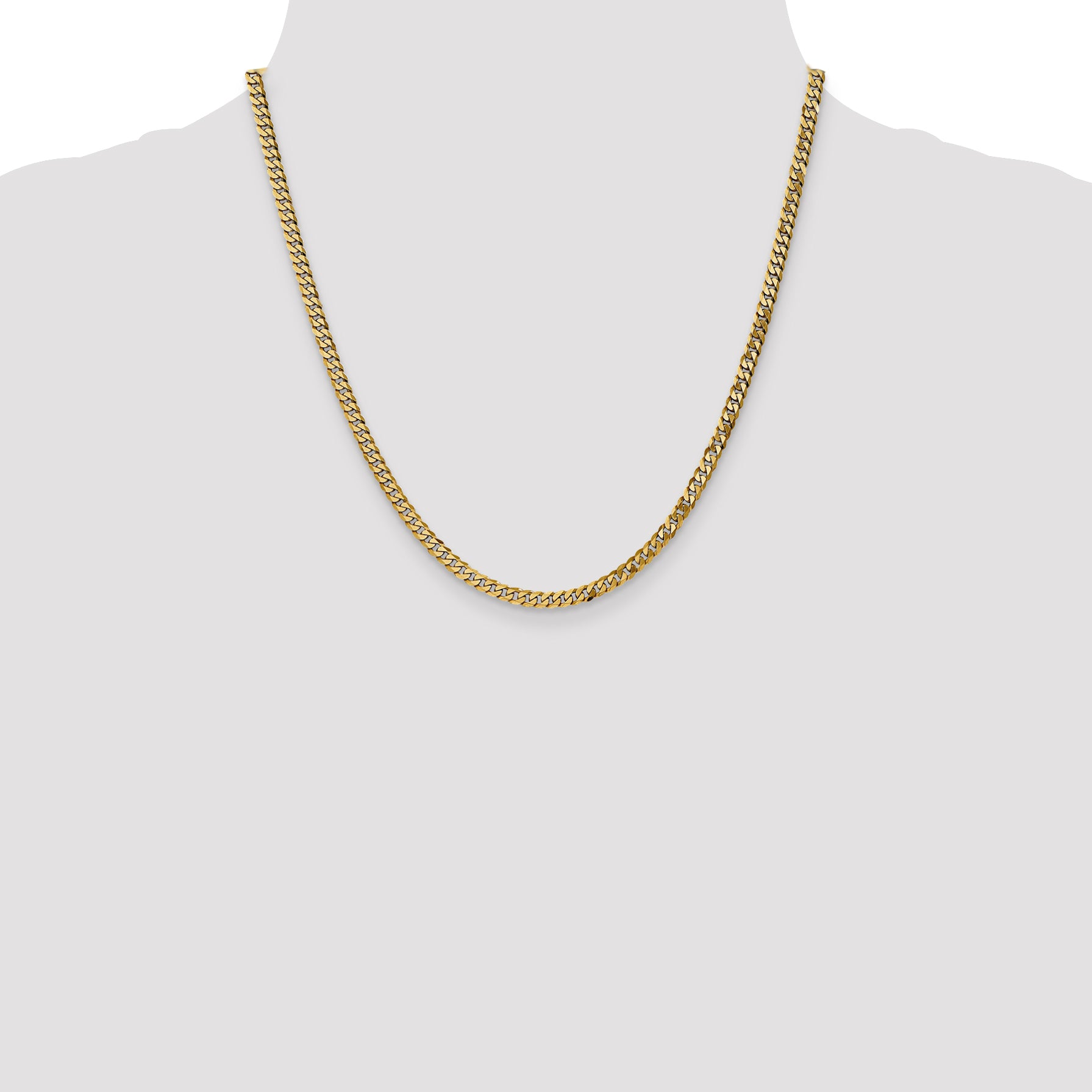 14k 3.9mm Flat Beveled Curb Chain