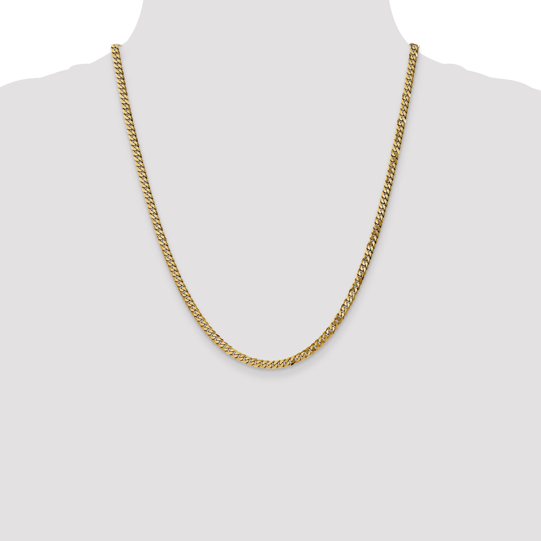 14k 3.9mm Flat Beveled Curb Chain