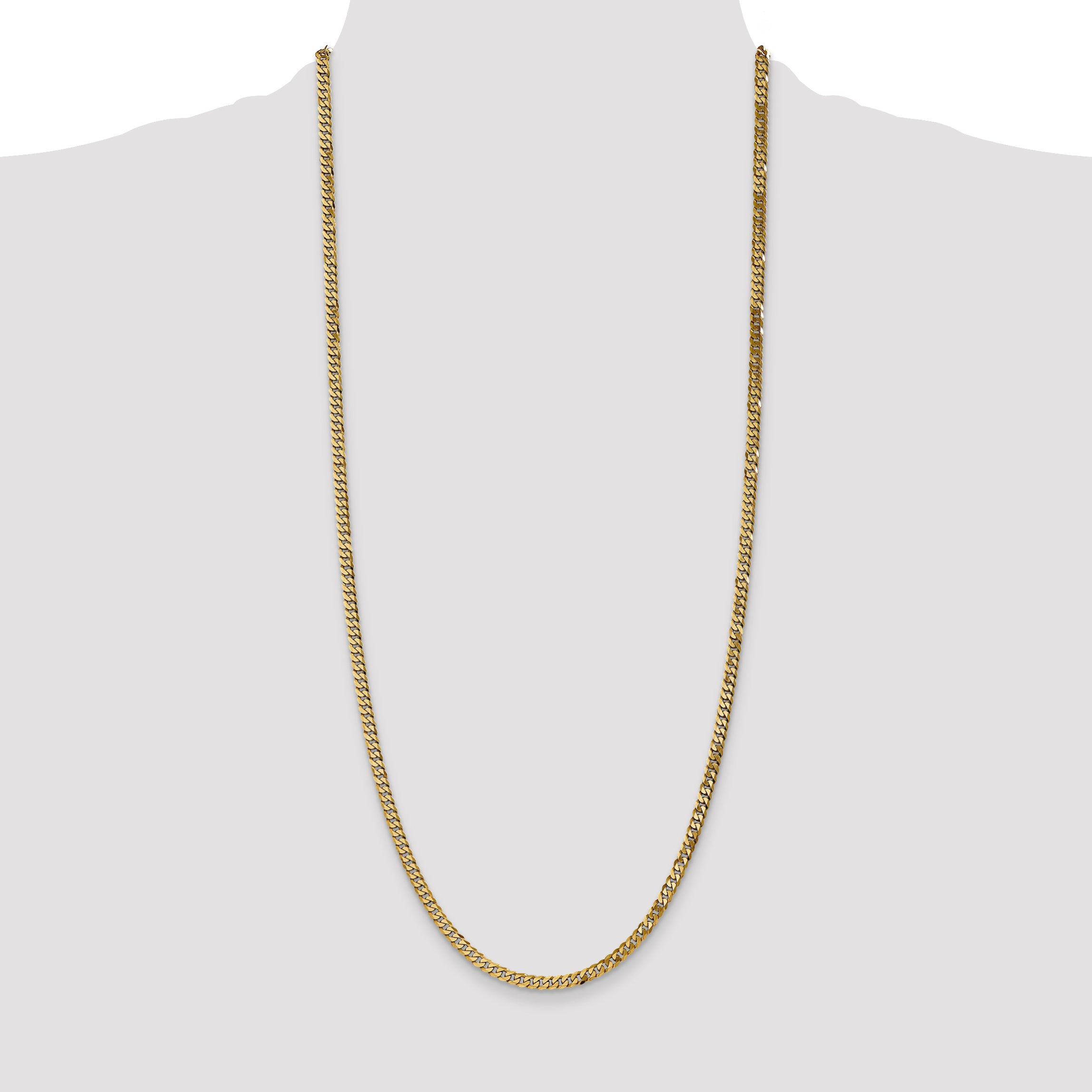 14k 3.9mm Flat Beveled Curb Chain