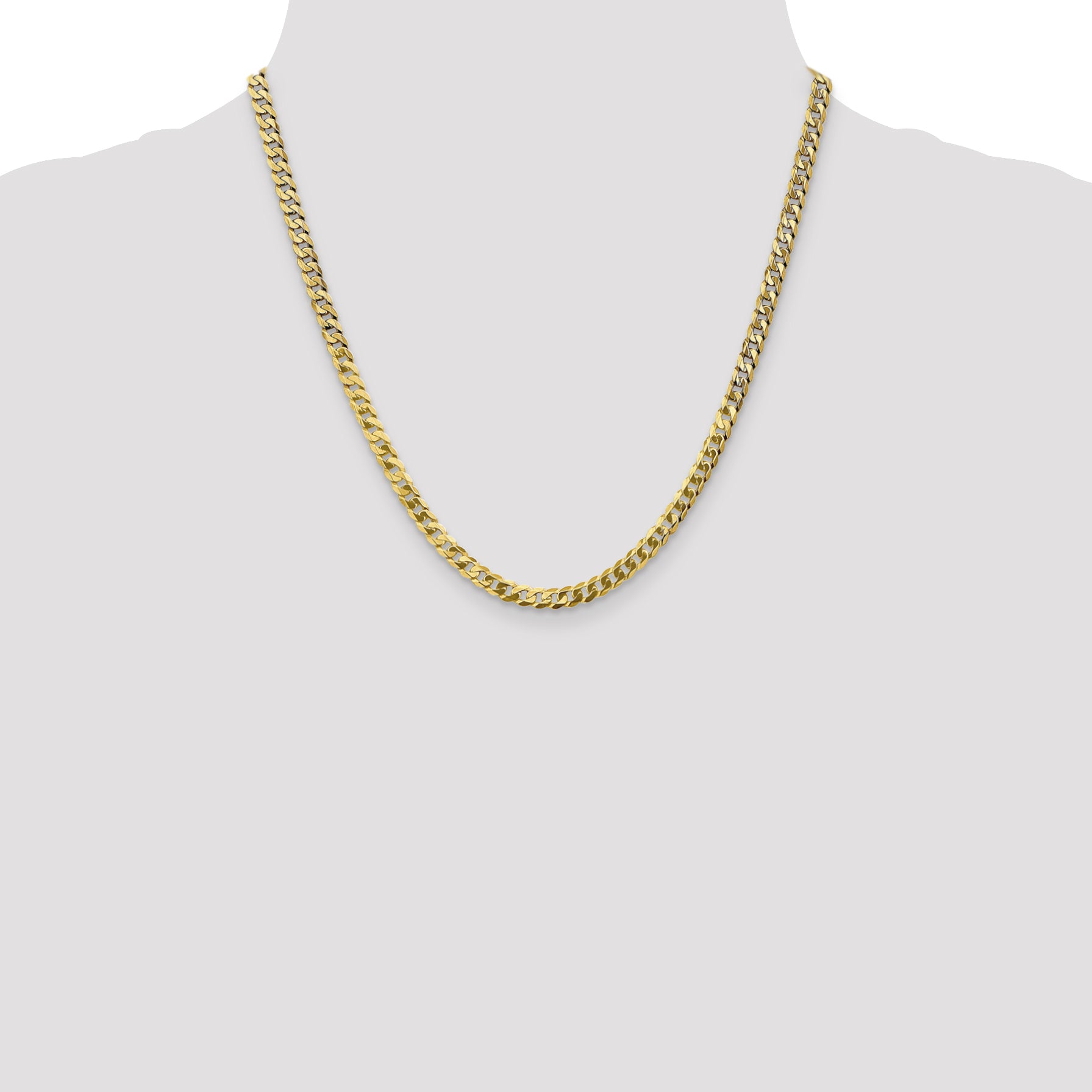14k 4.75mm Flat Beveled Curb Chain