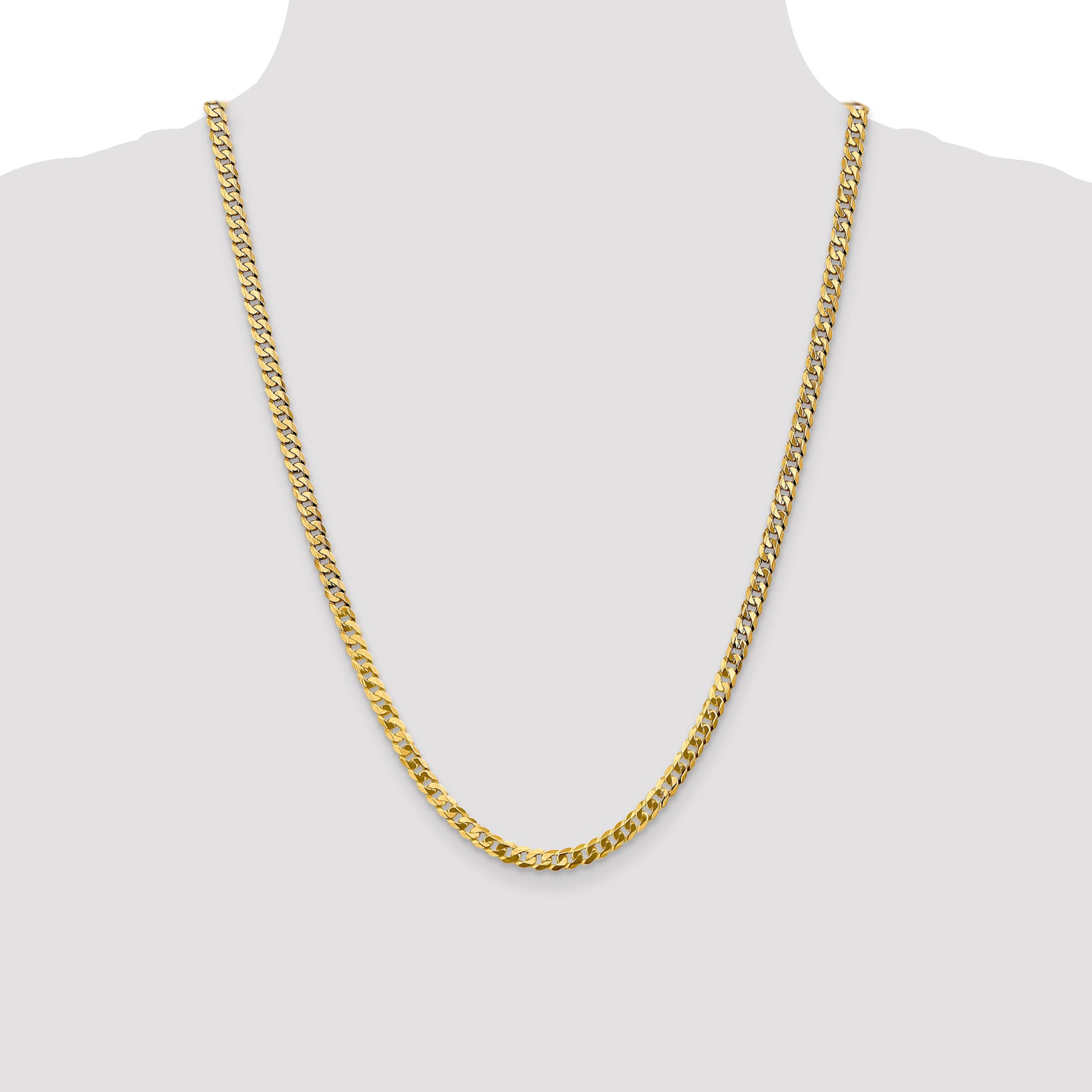 14k 4.75mm Flat Beveled Curb Chain