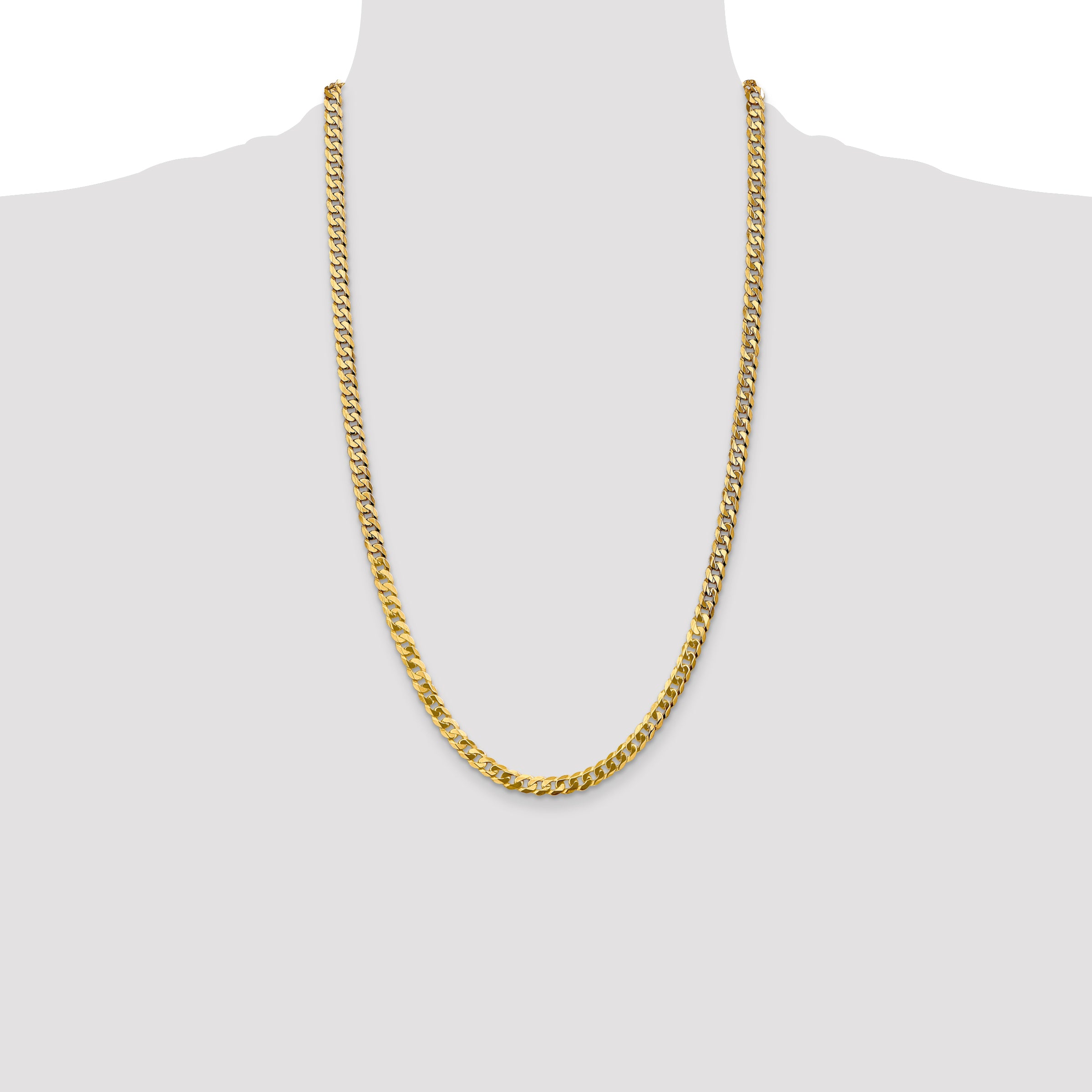 14k 4.75mm Flat Beveled Curb Chain