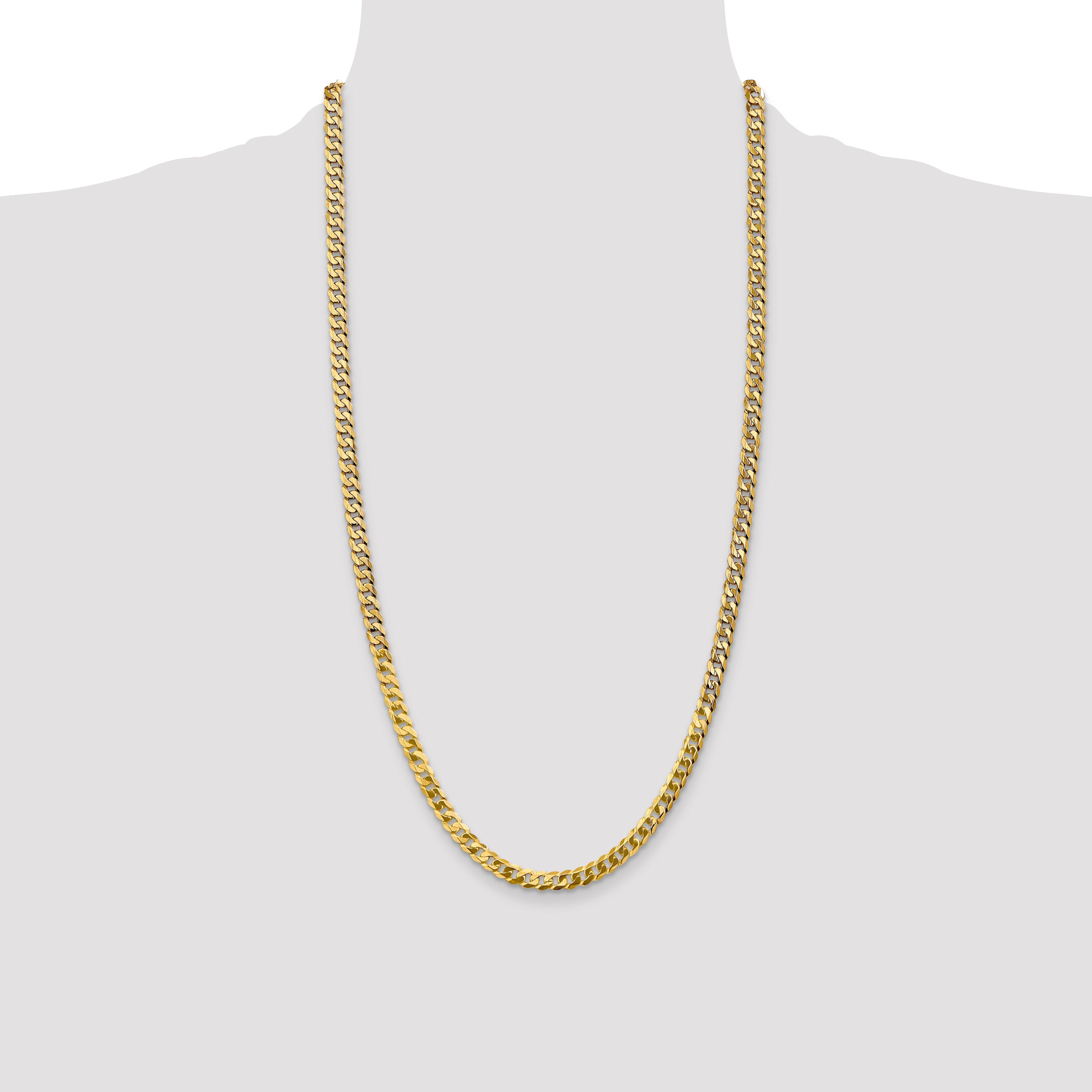 14k 4.75mm Flat Beveled Curb Chain