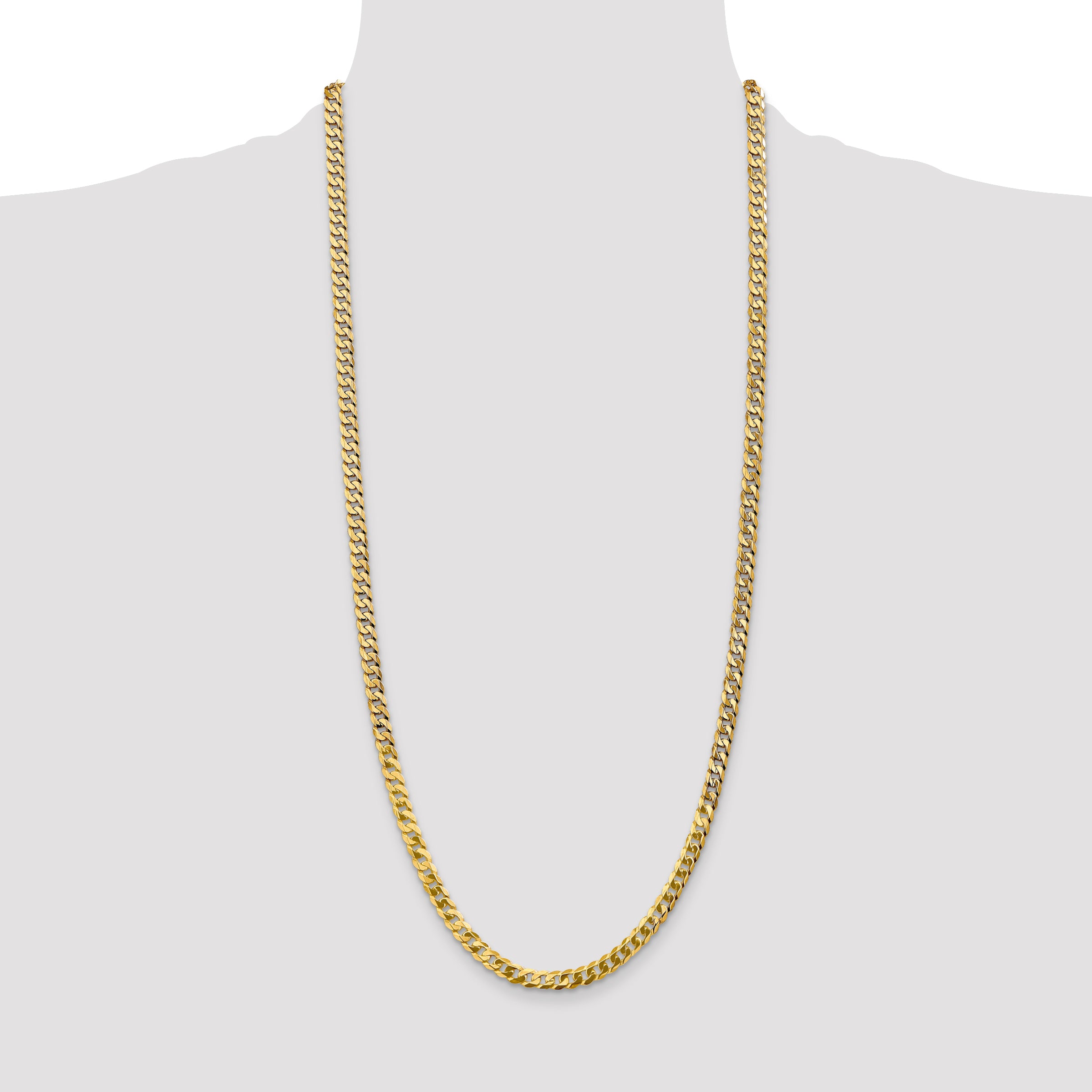 14k 4.75mm Flat Beveled Curb Chain