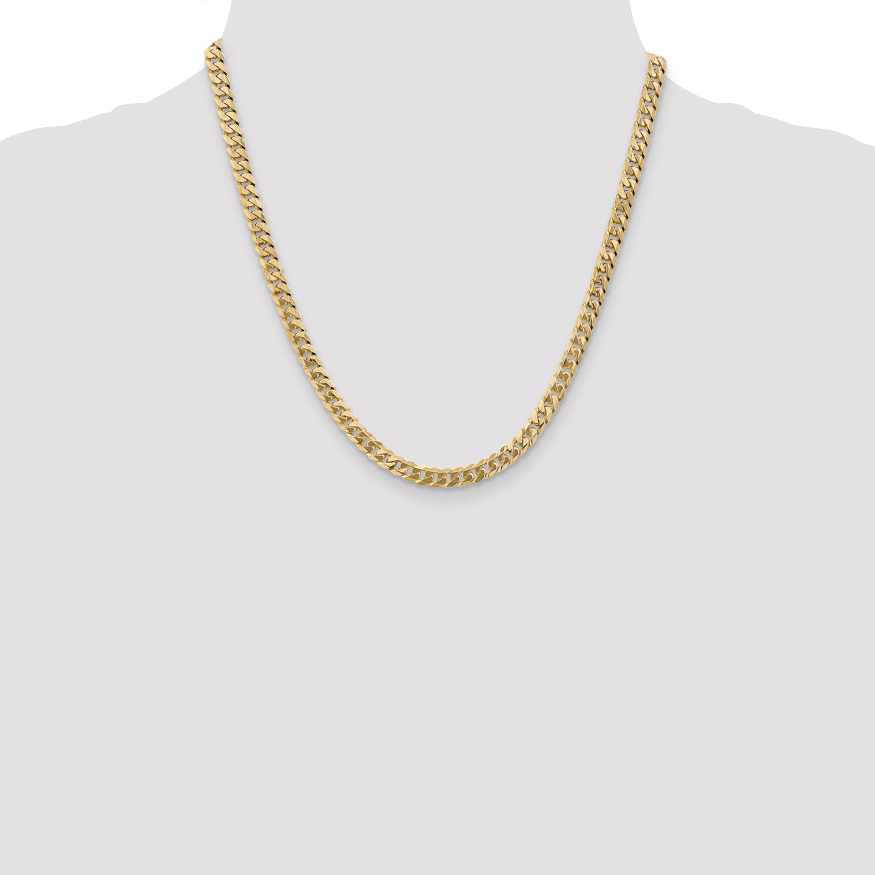 14k 5.75mm Flat Beveled Curb Chain