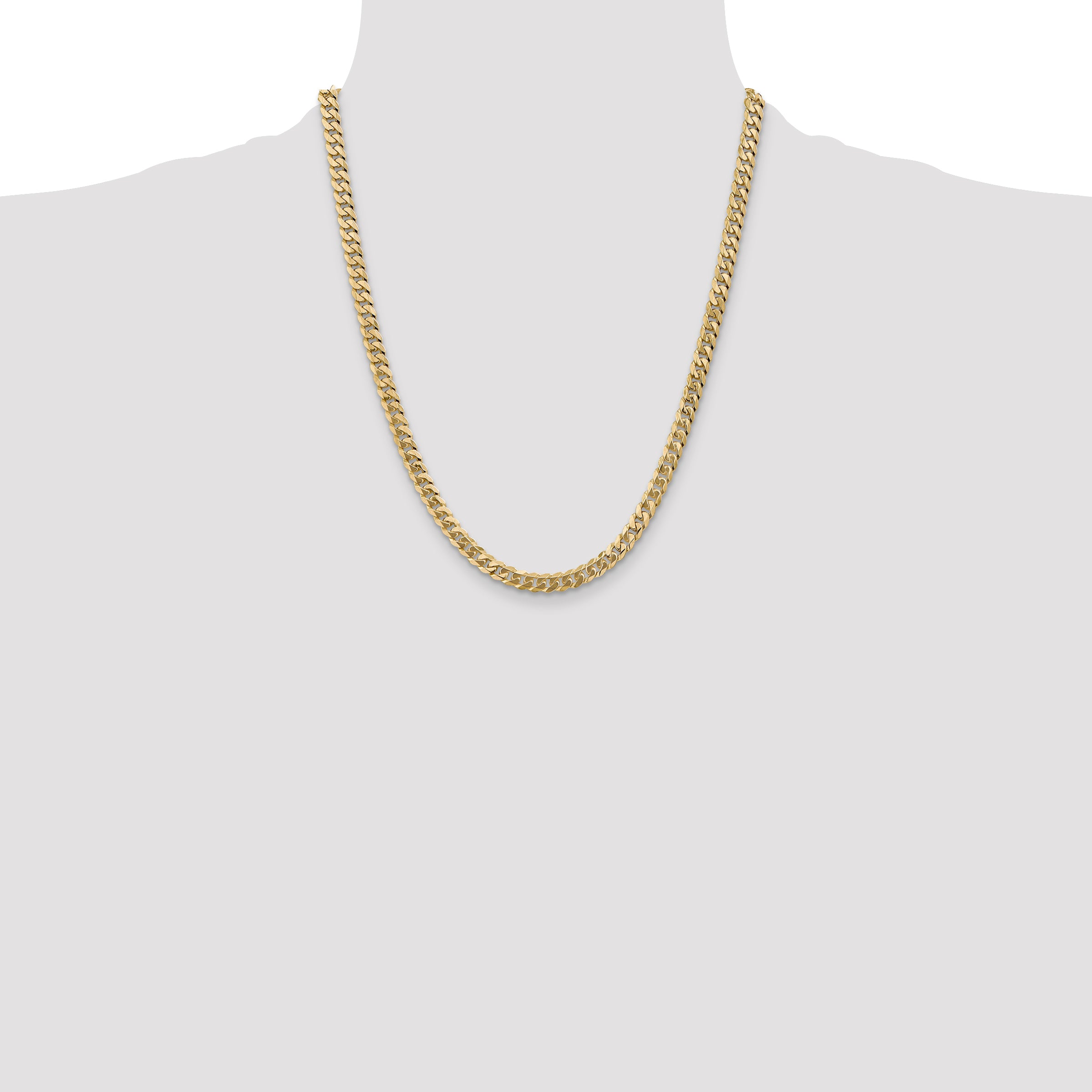 14k 5.75mm Flat Beveled Curb Chain