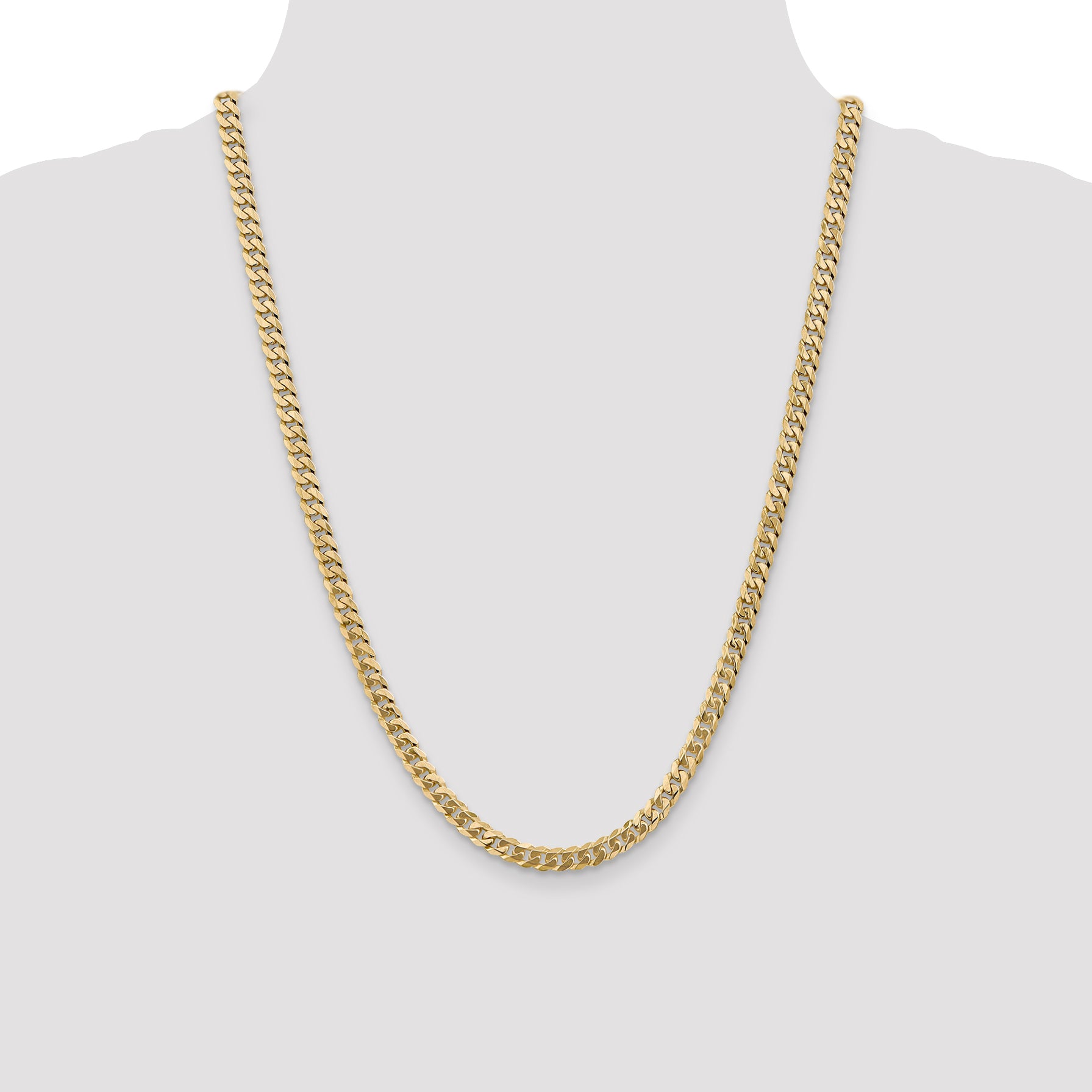 14k 5.75mm Flat Beveled Curb Chain