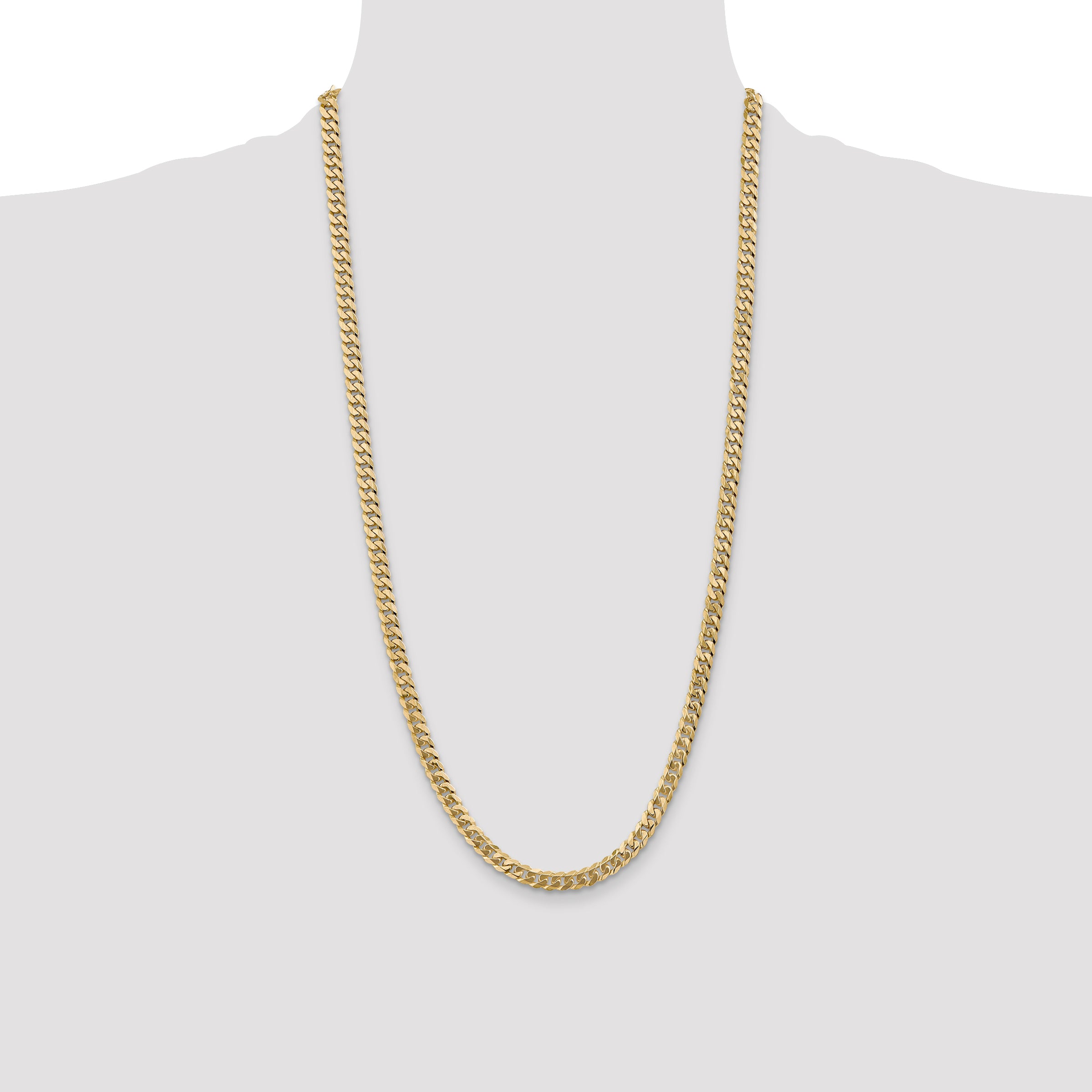 14k 5.75mm Flat Beveled Curb Chain