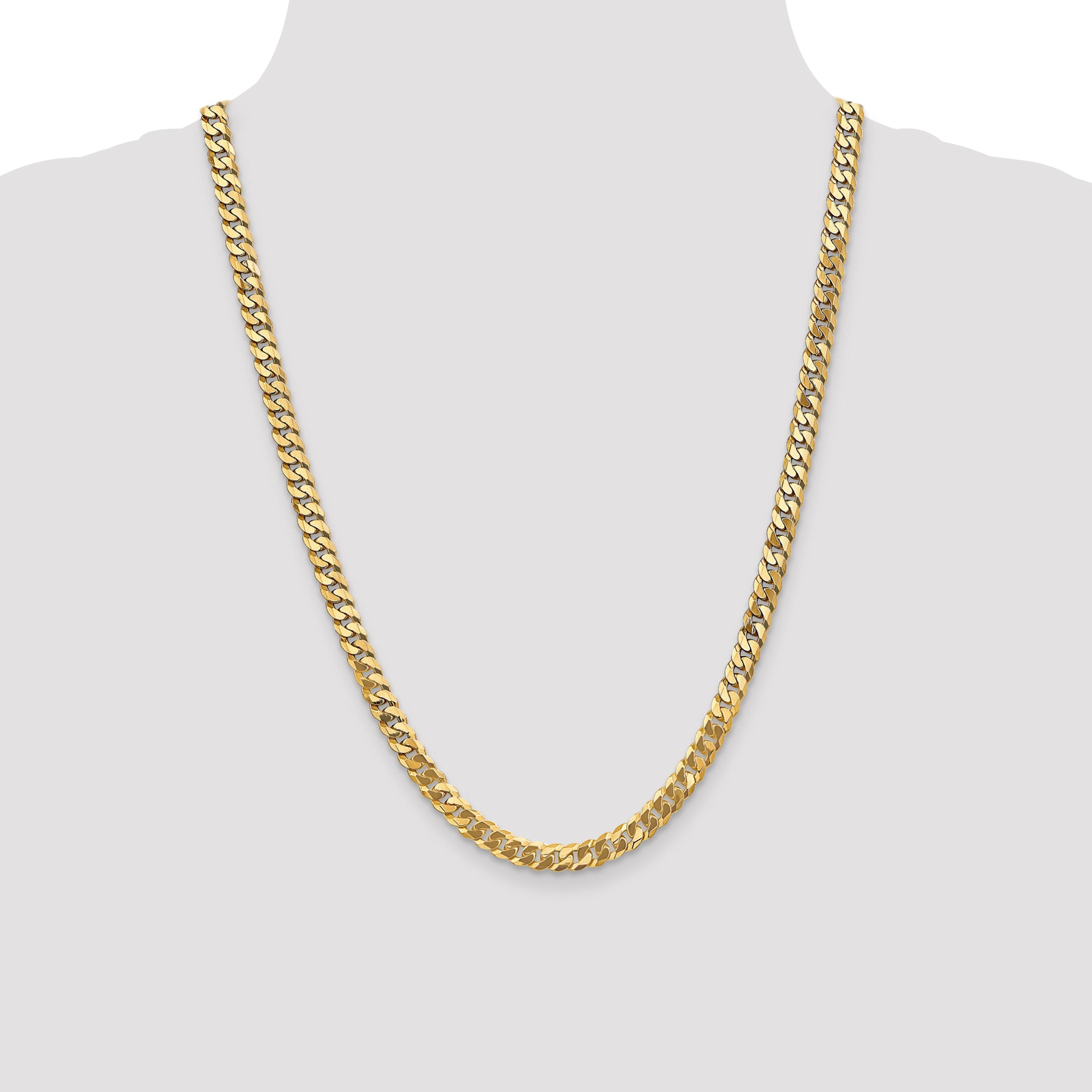14k 6.25mm Flat Beveled Curb Chain