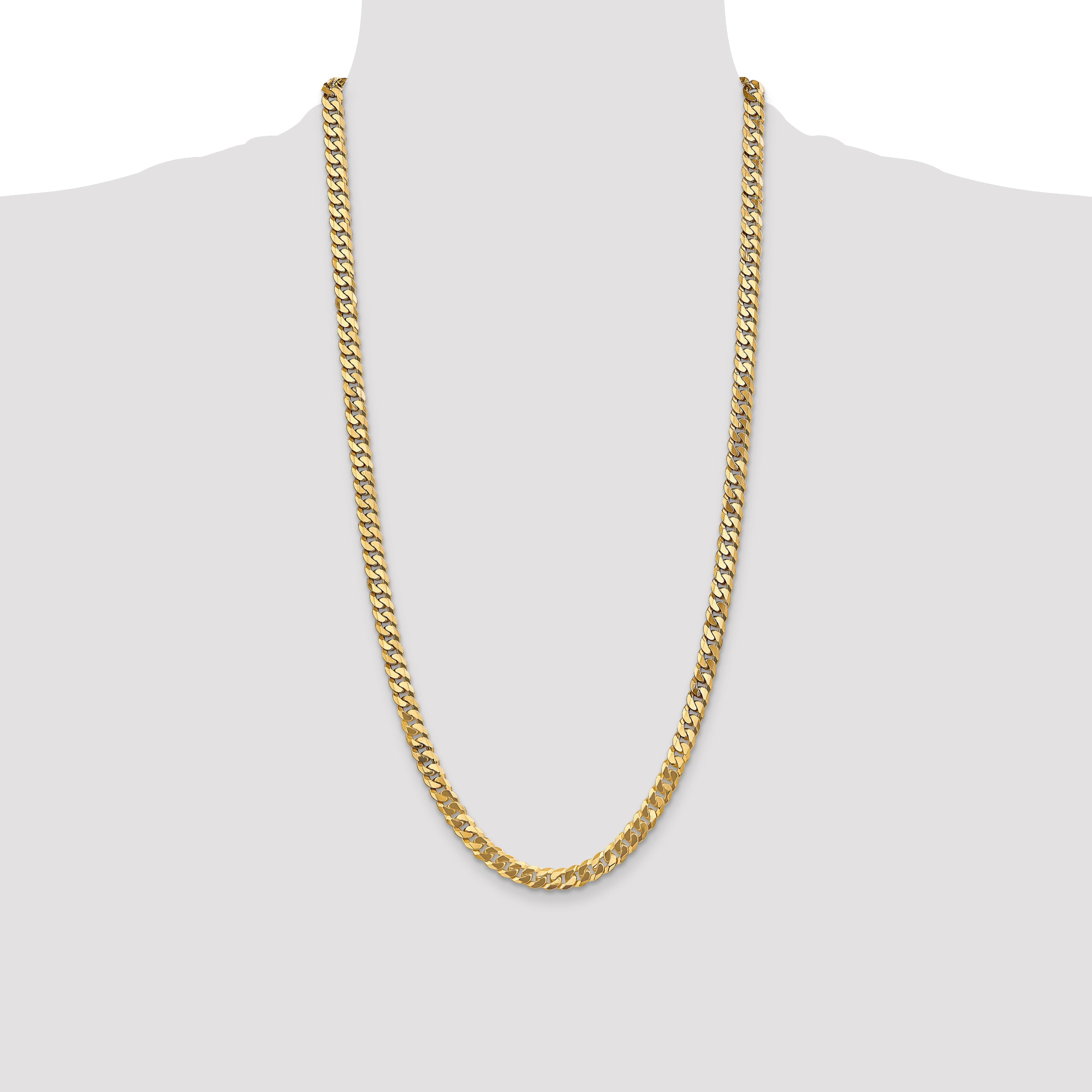 14k 6.25mm Flat Beveled Curb Chain