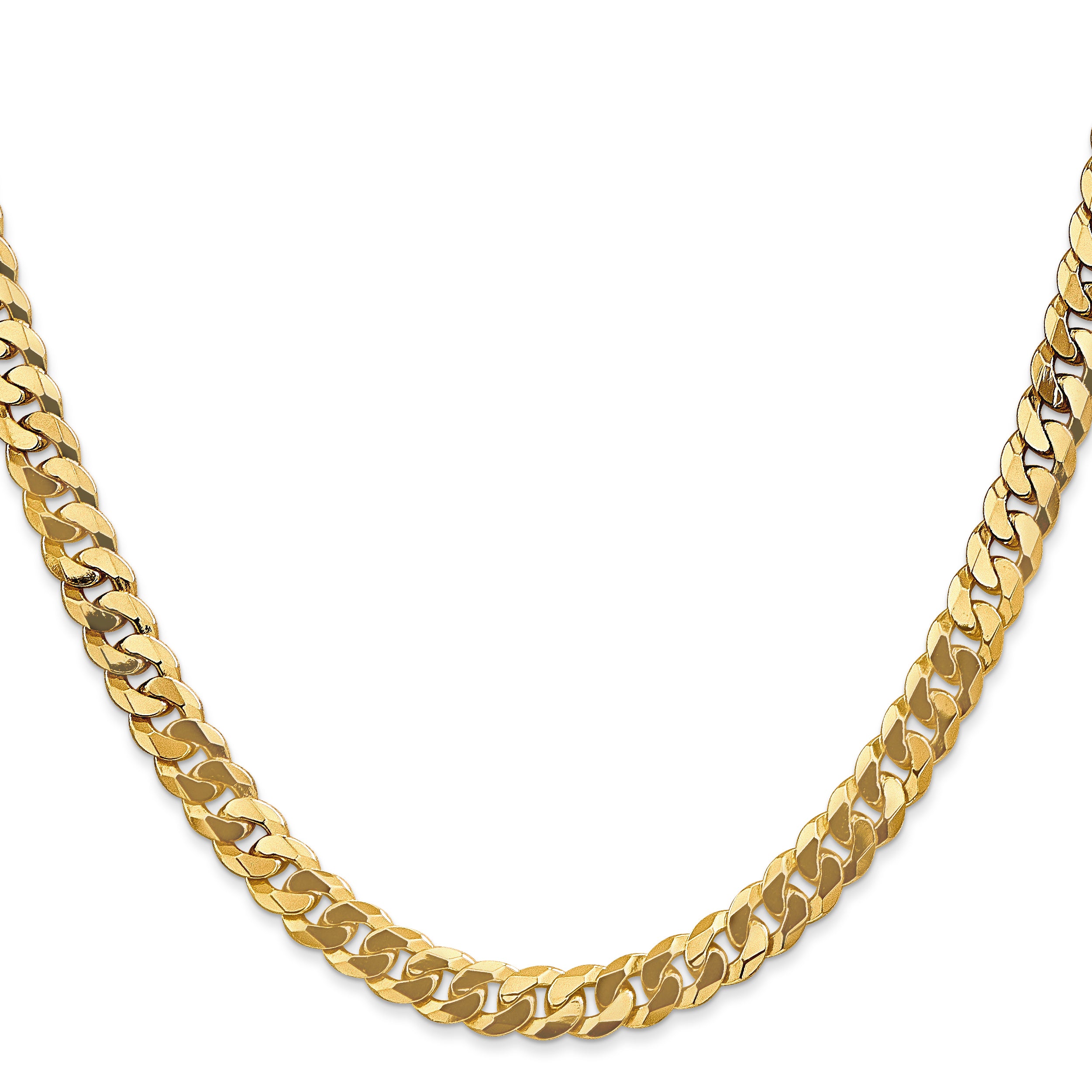 14k 6.25mm Flat Beveled Curb Chain