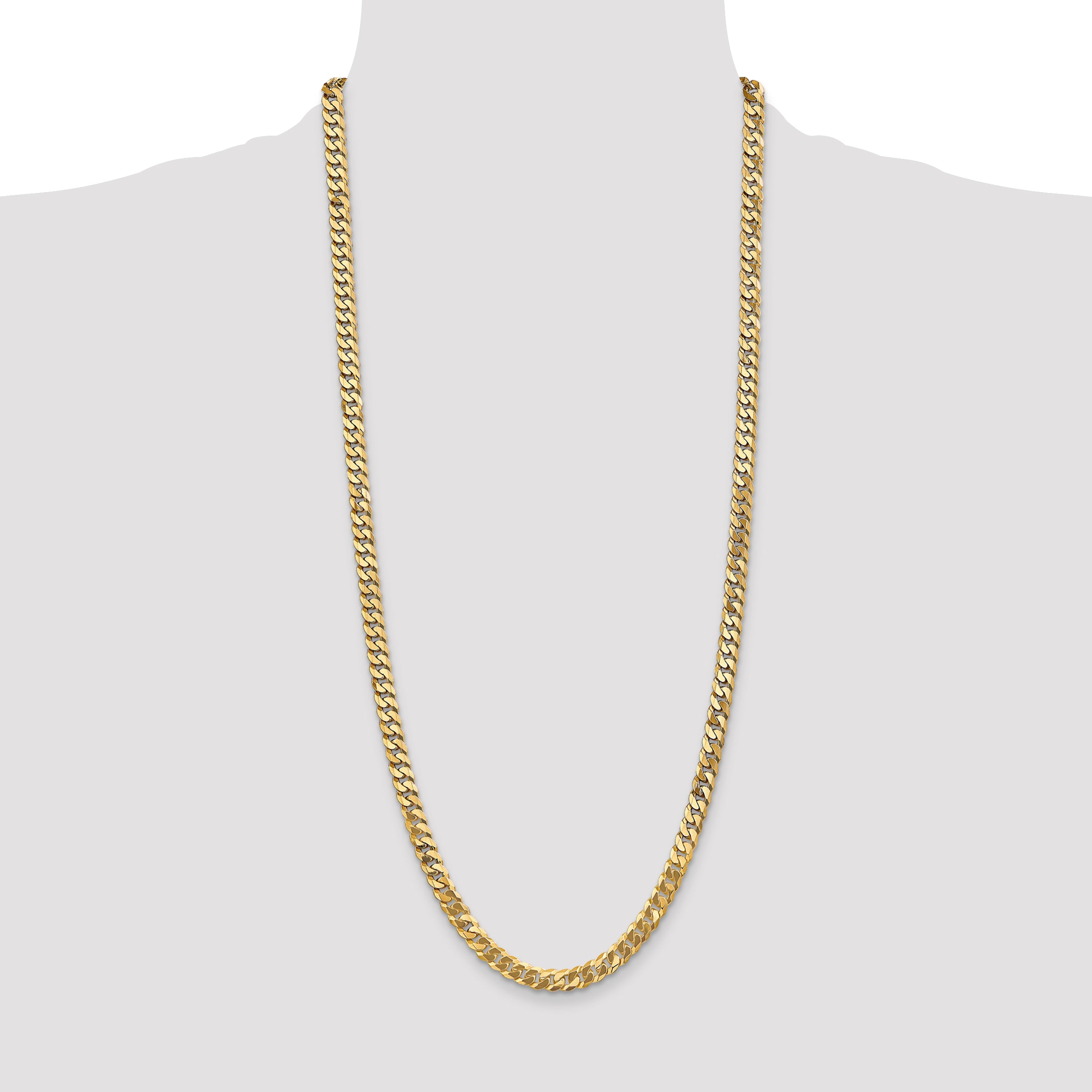 14k 6.25mm Flat Beveled Curb Chain
