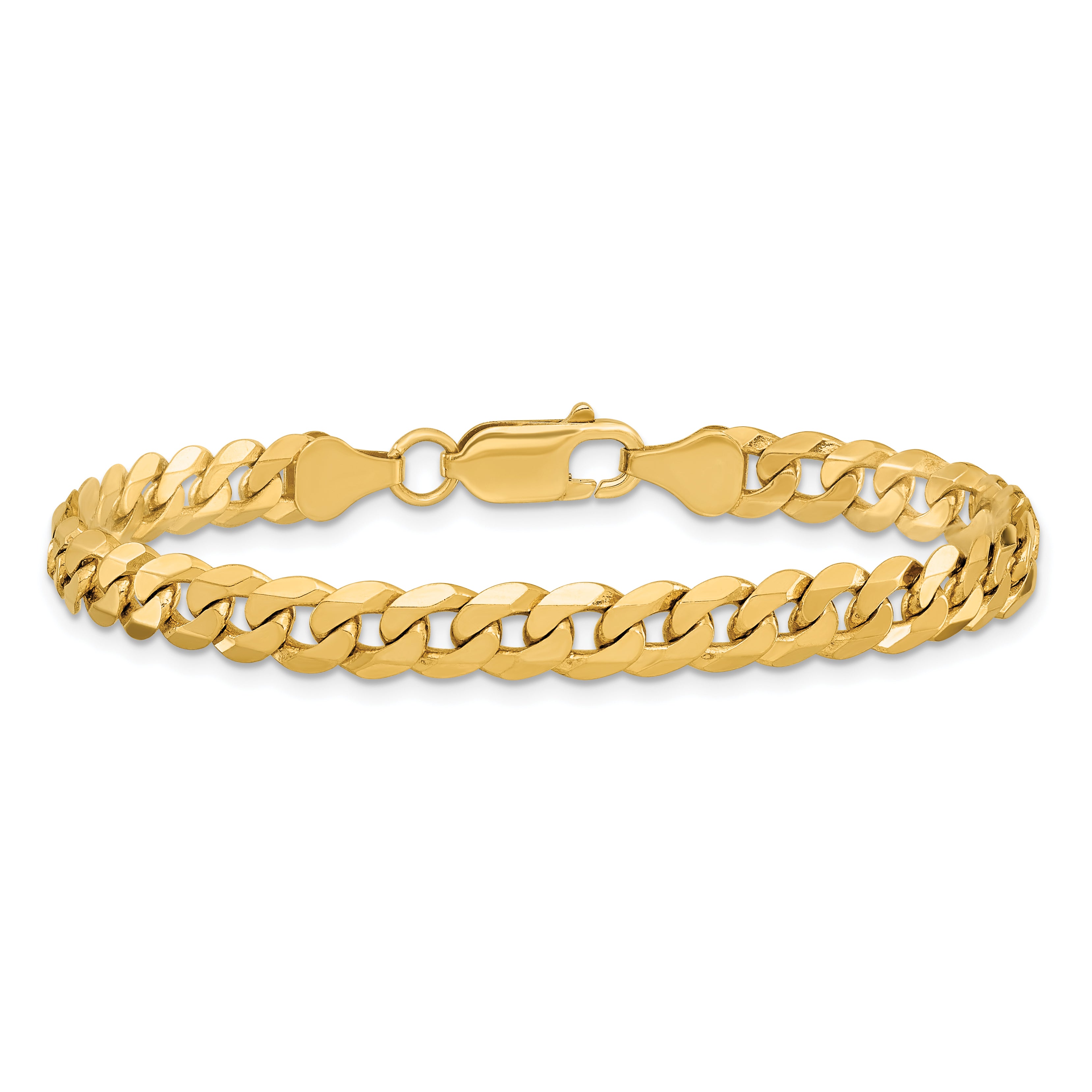 14k 6.25mm Flat Beveled Curb Chain