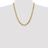 14k 7.25mm Flat Beveled Curb Chain