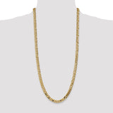 14k 7.25mm Flat Beveled Curb Chain