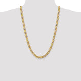14k 8mm Flat Beveled Curb Chain
