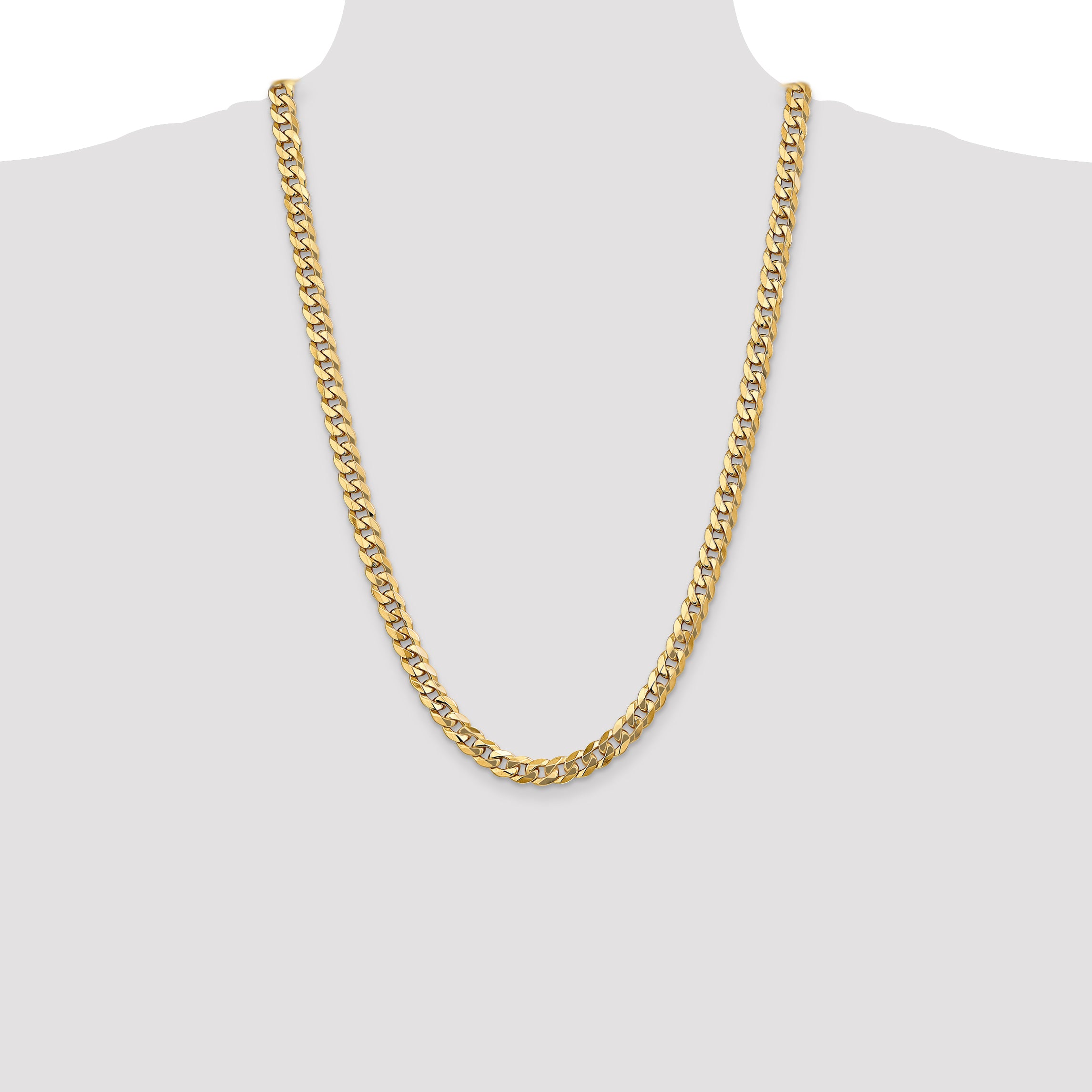 14k 8mm Flat Beveled Curb Chain
