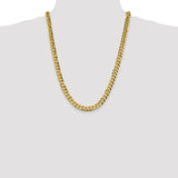 14k 8.5mm Flat Beveled Curb Chain