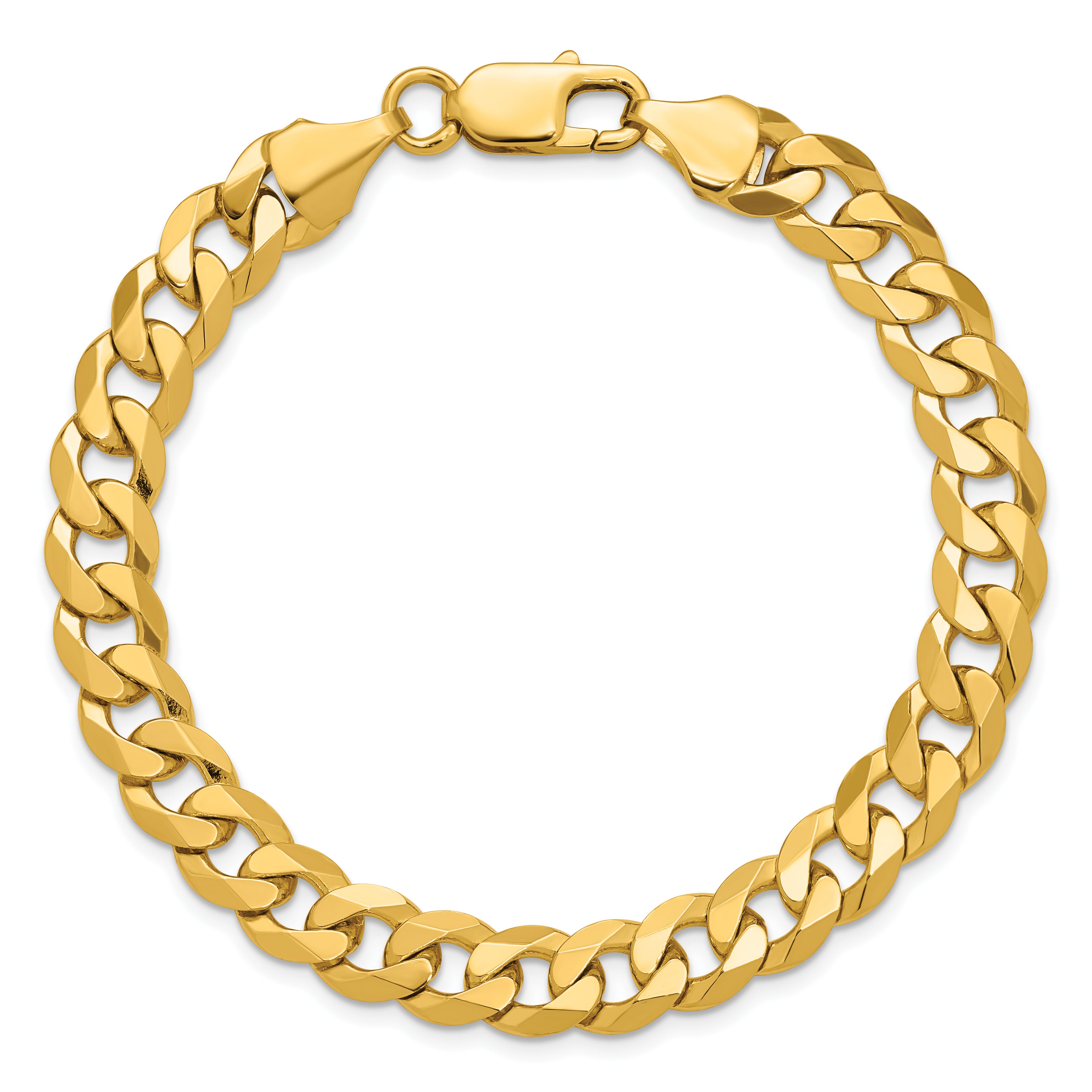 14k 8.5mm Flat Beveled Curb Chain