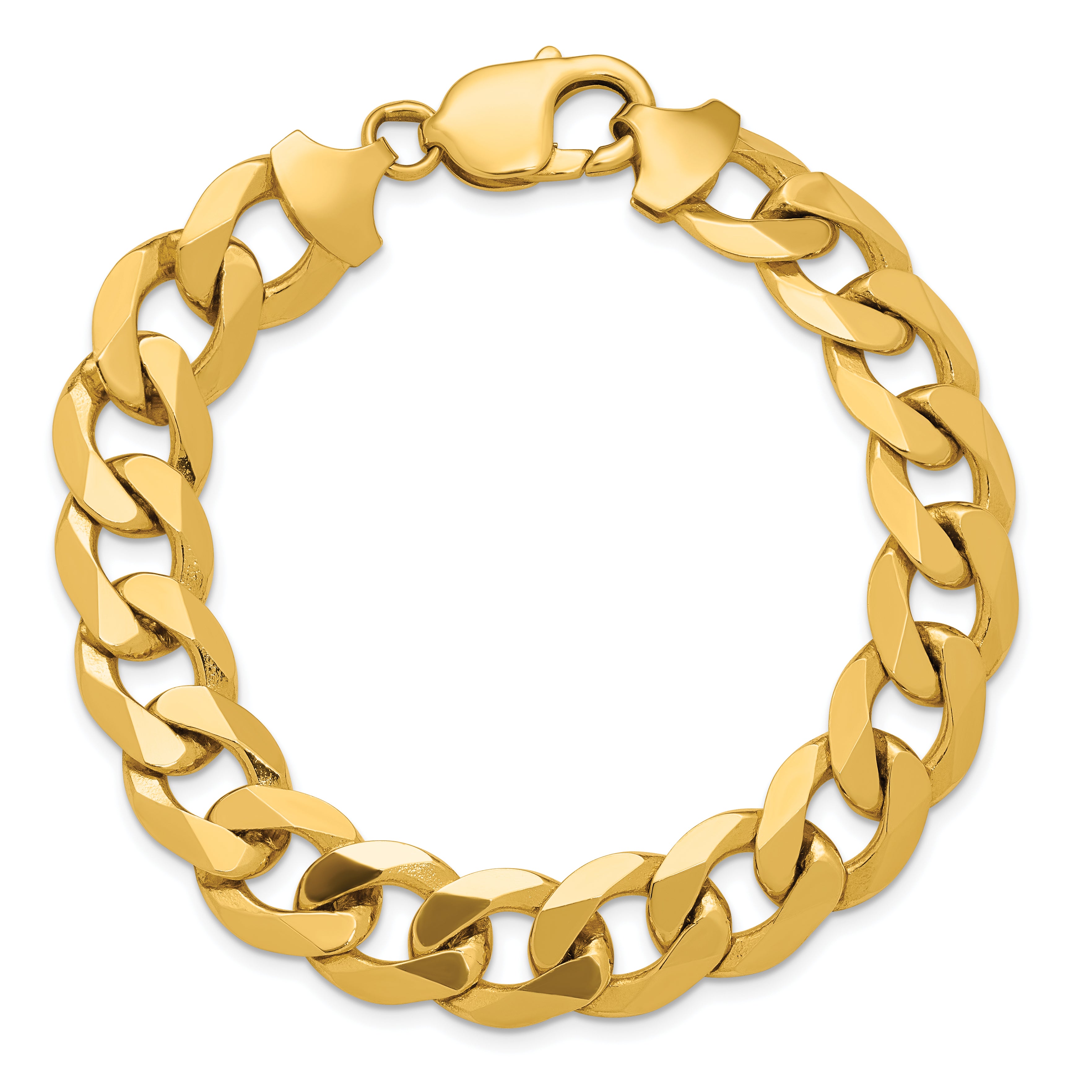 14k 12.0mm Flat Beveled Curb Chain