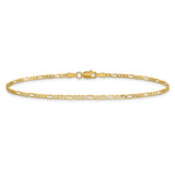 14k 1.8mm Flat Figaro Chain Anklet