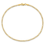 14k 1.8mm Flat Figaro Chain Anklet