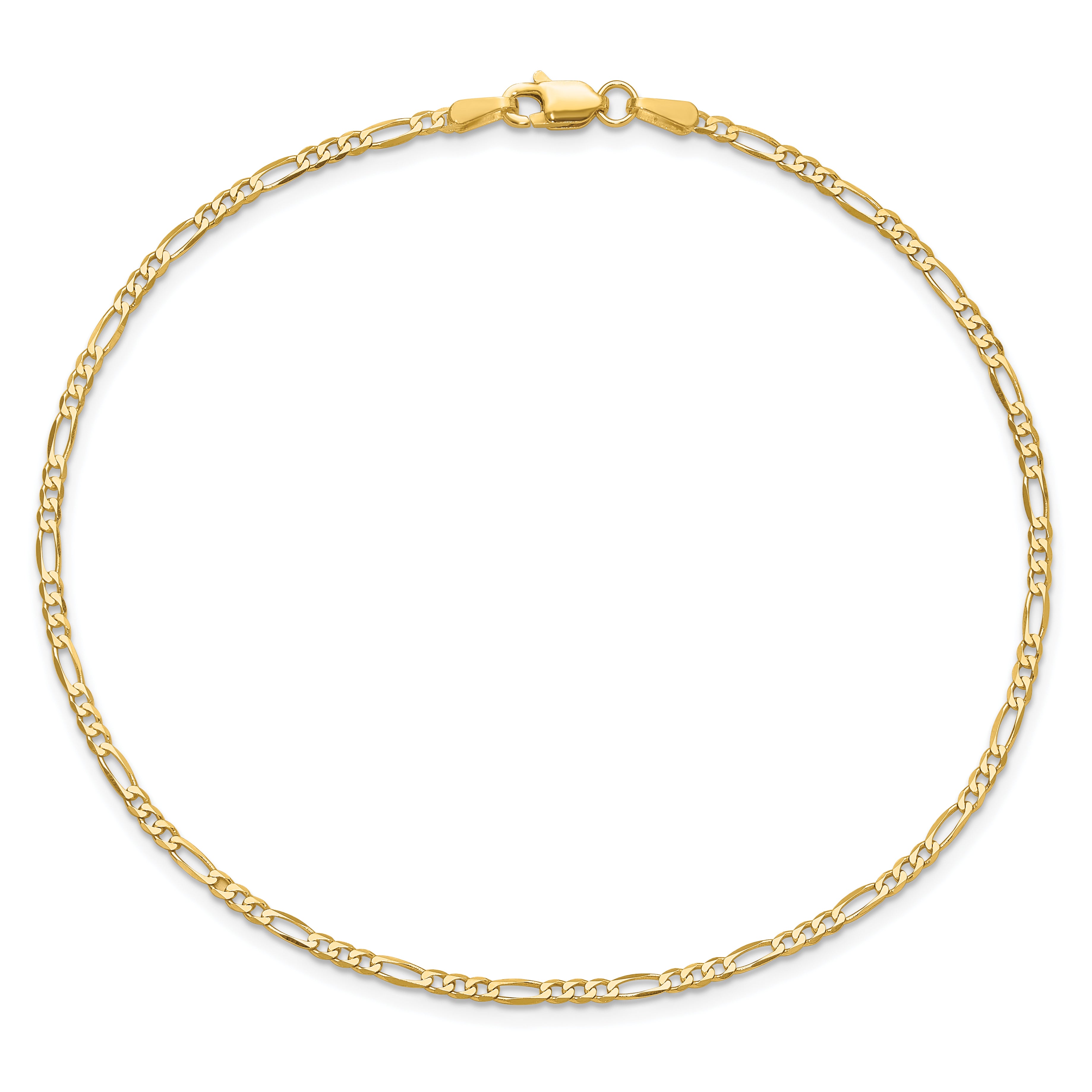 14k 1.8mm Flat Figaro Chain Anklet