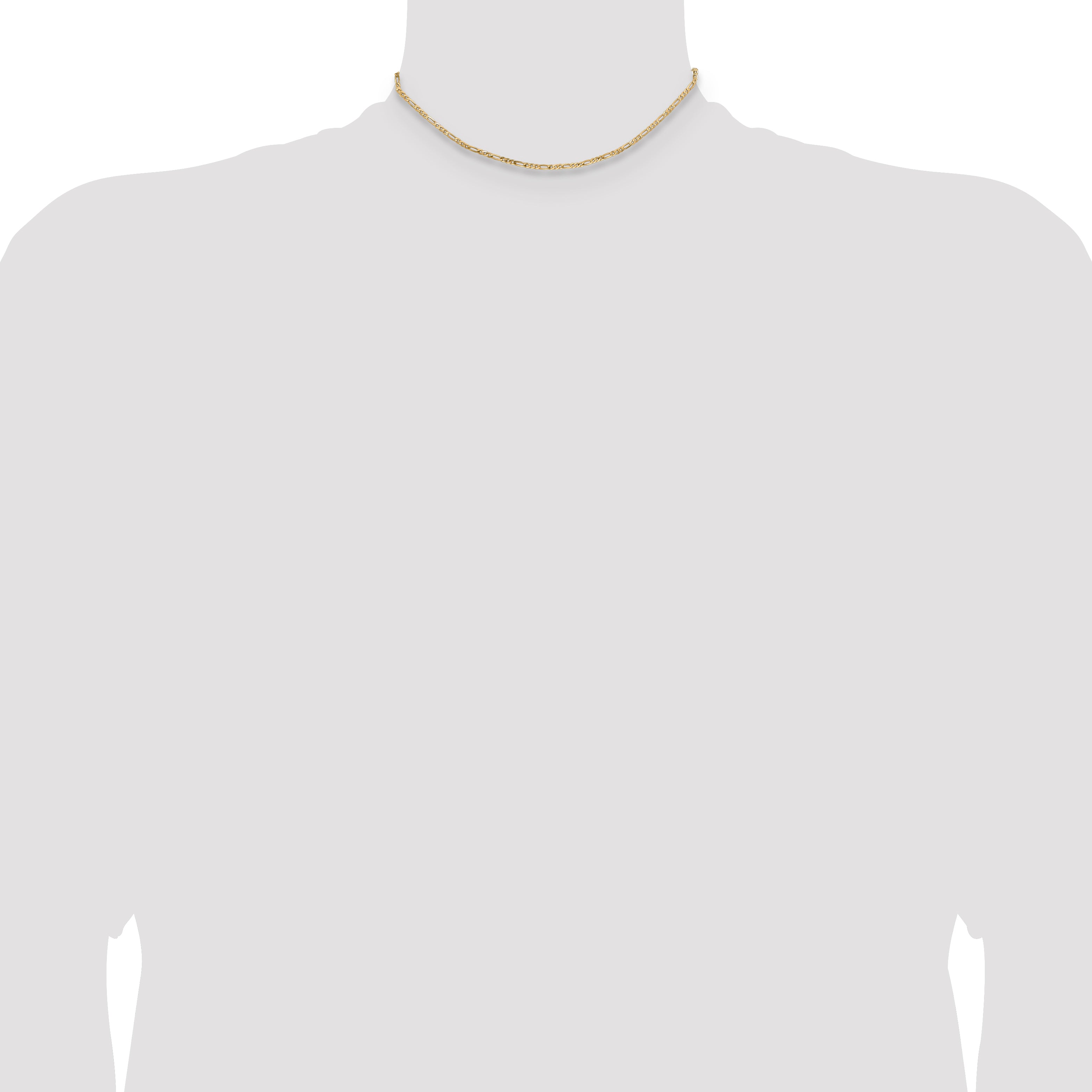 14k 1.8mm Flat Figaro Chain