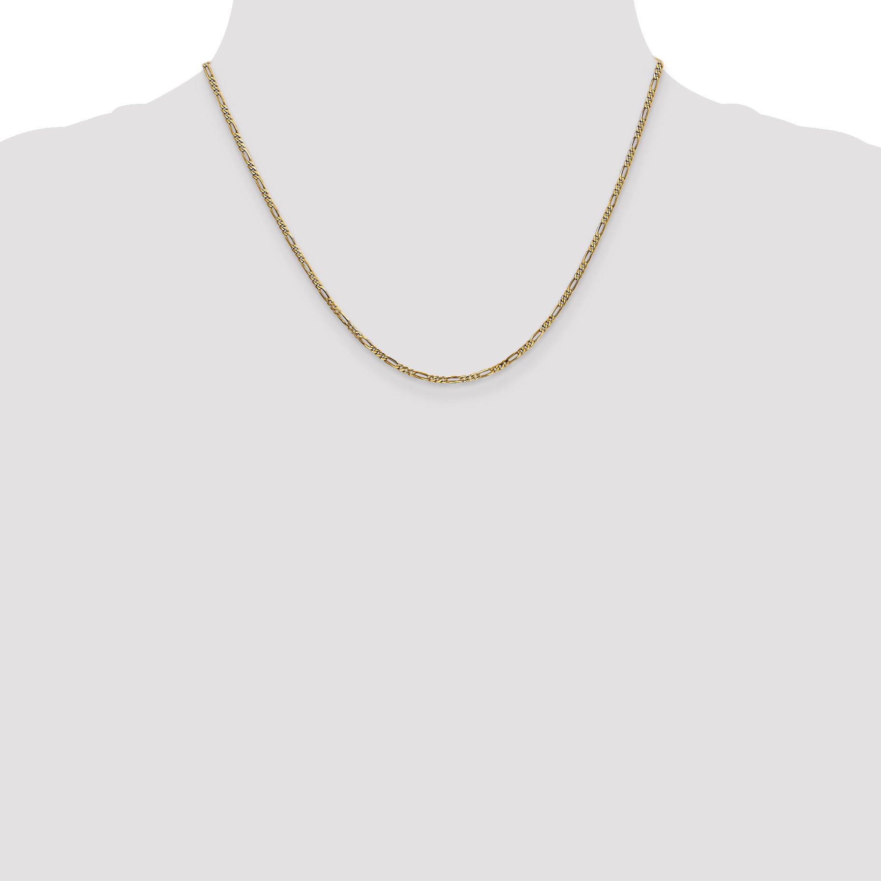 14k 1.8mm Flat Figaro Chain