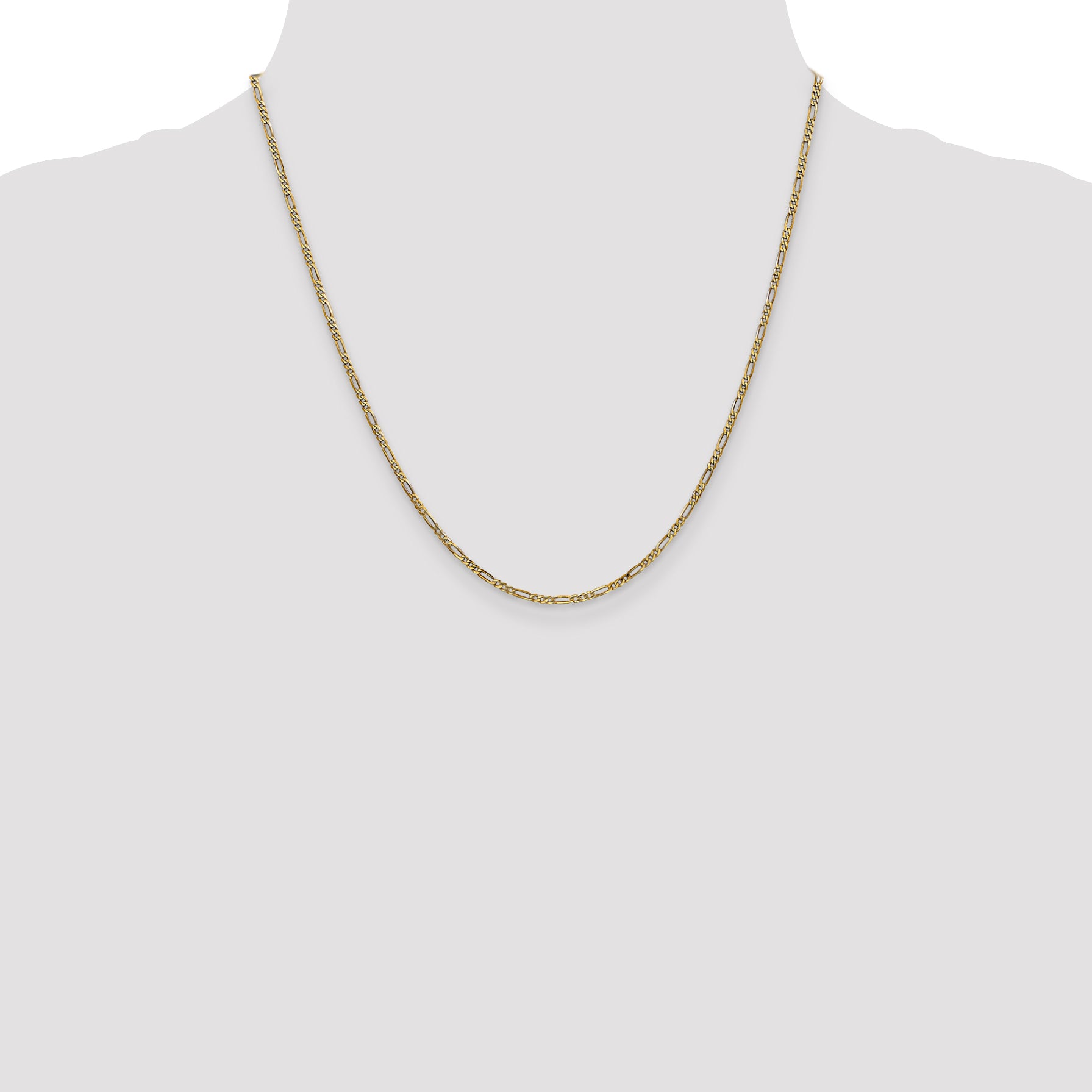 14k 1.8mm Flat Figaro Chain