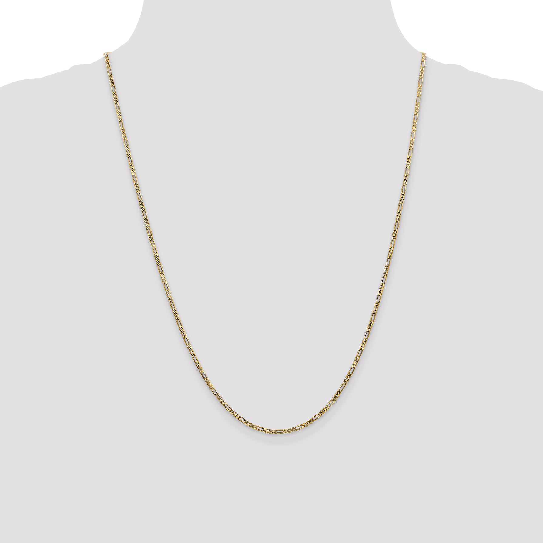 14k 1.8mm Flat Figaro Chain
