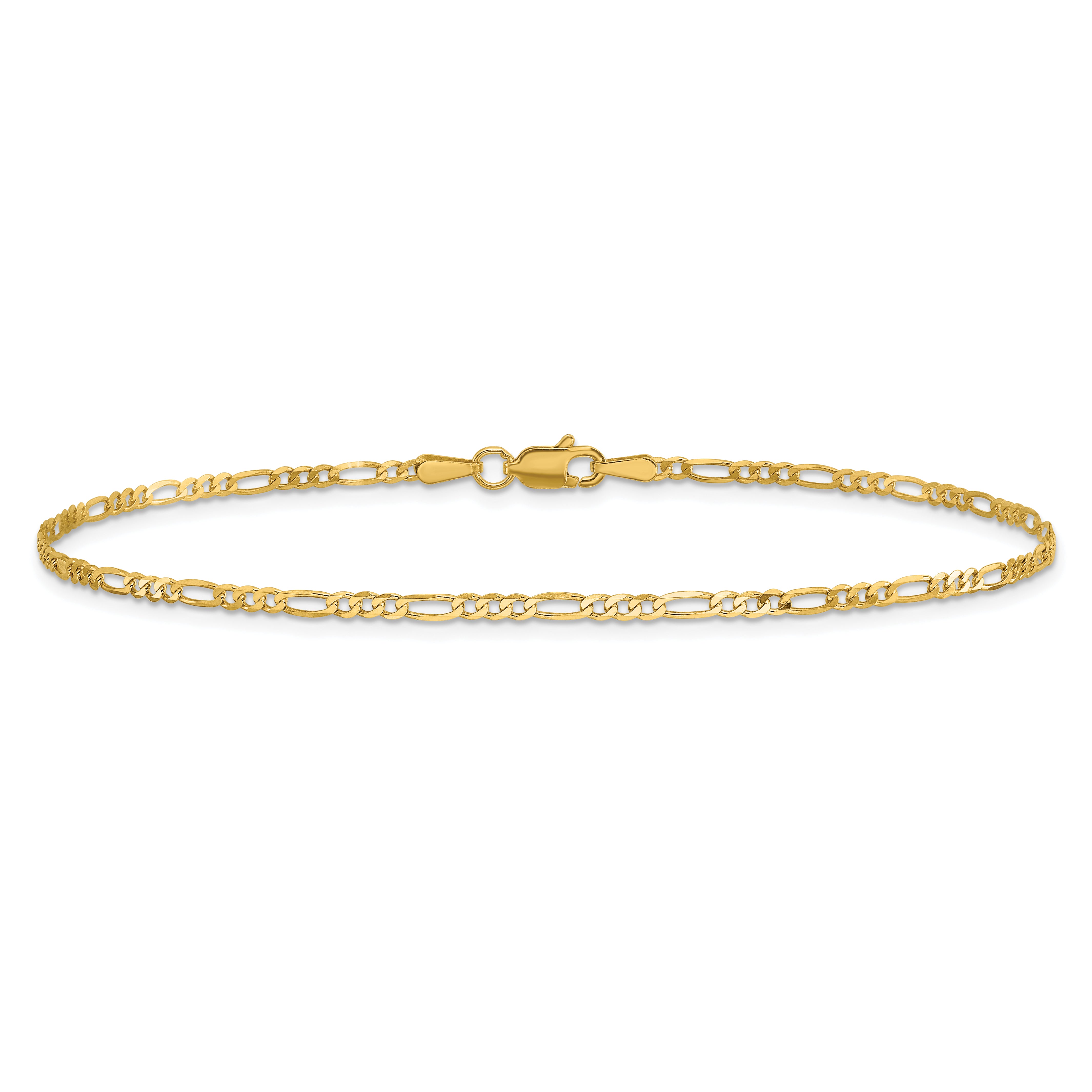 14k 1.8mm Flat Figaro Chain Anklet