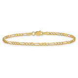 14k 2.25mm Flat Figaro Chain Anklet