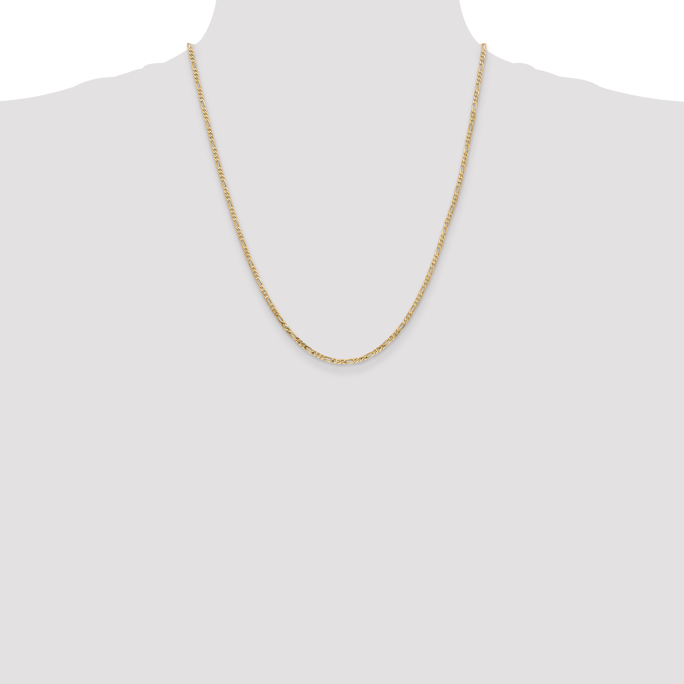 14k 2.25mm Flat Figaro Chain